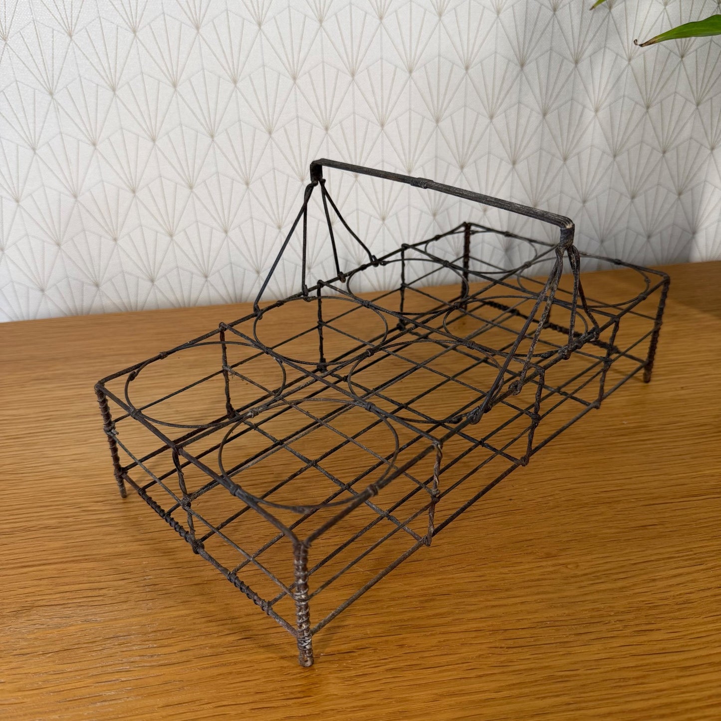 Vintage Wire Basket Carrying Caddy With Handle for 8 Glasses 2201264 Unbranded