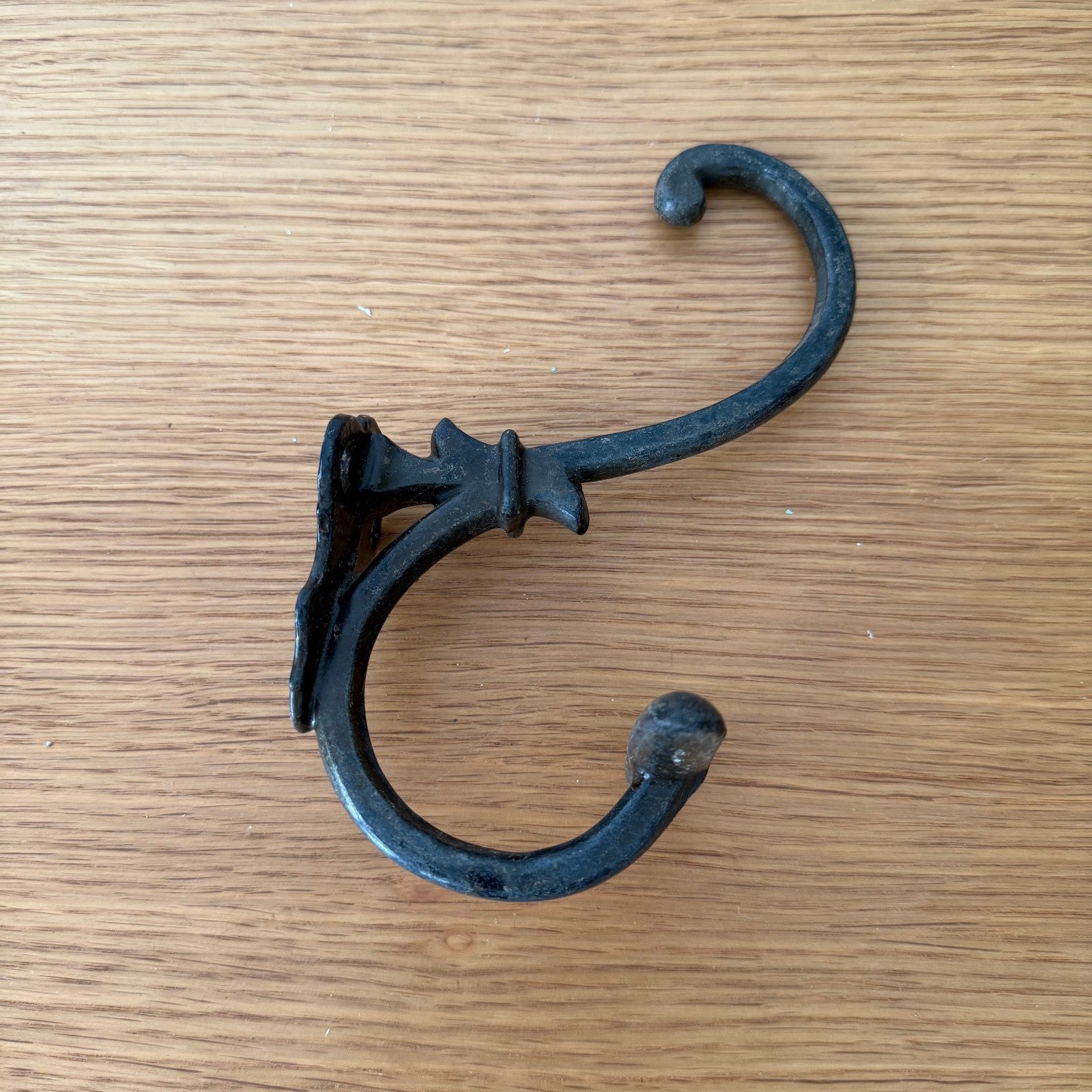 Antique French Iron Wall Hook Coat Hanger Vintage Metal 1930s 04072516 Unbranded