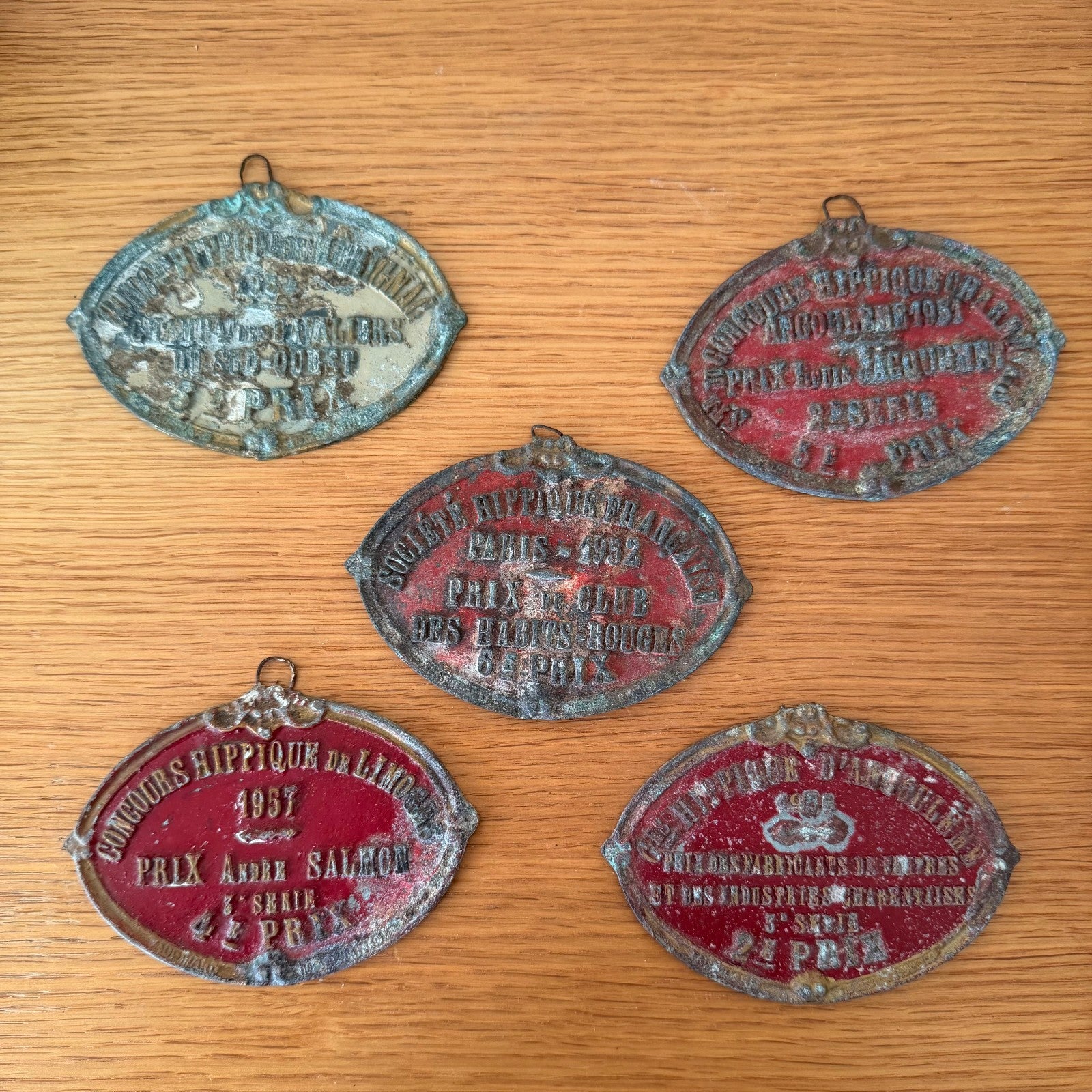 French Agricultural Medals Vintage Prize Plaques 1950s Set 5 0802262 Fleamarketfrance