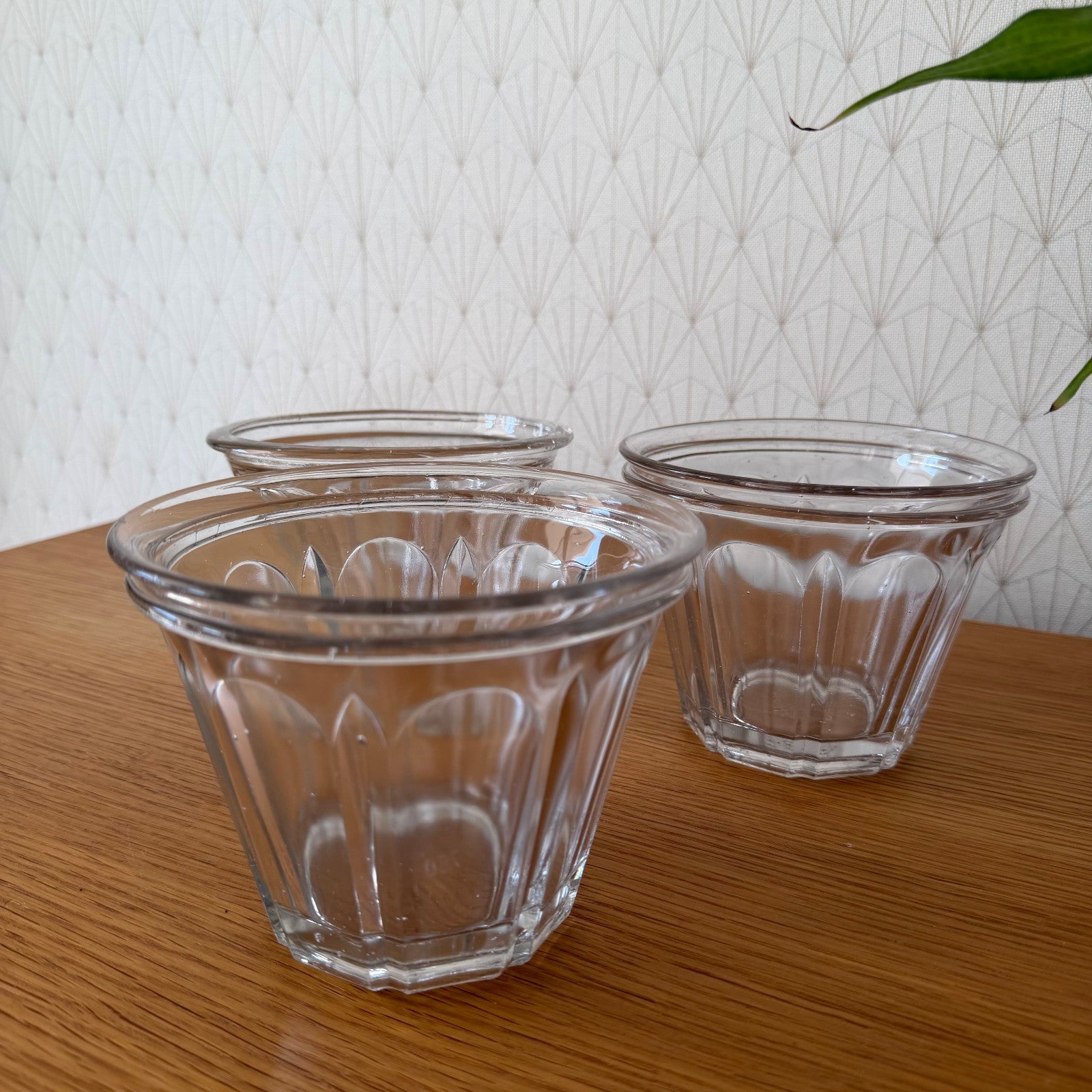 3 Large Vintage French Glass Jam Jelly Jar Pot Faceted Preserving Glass 1812253 Fleamarketfrance : French vintage and antique decor