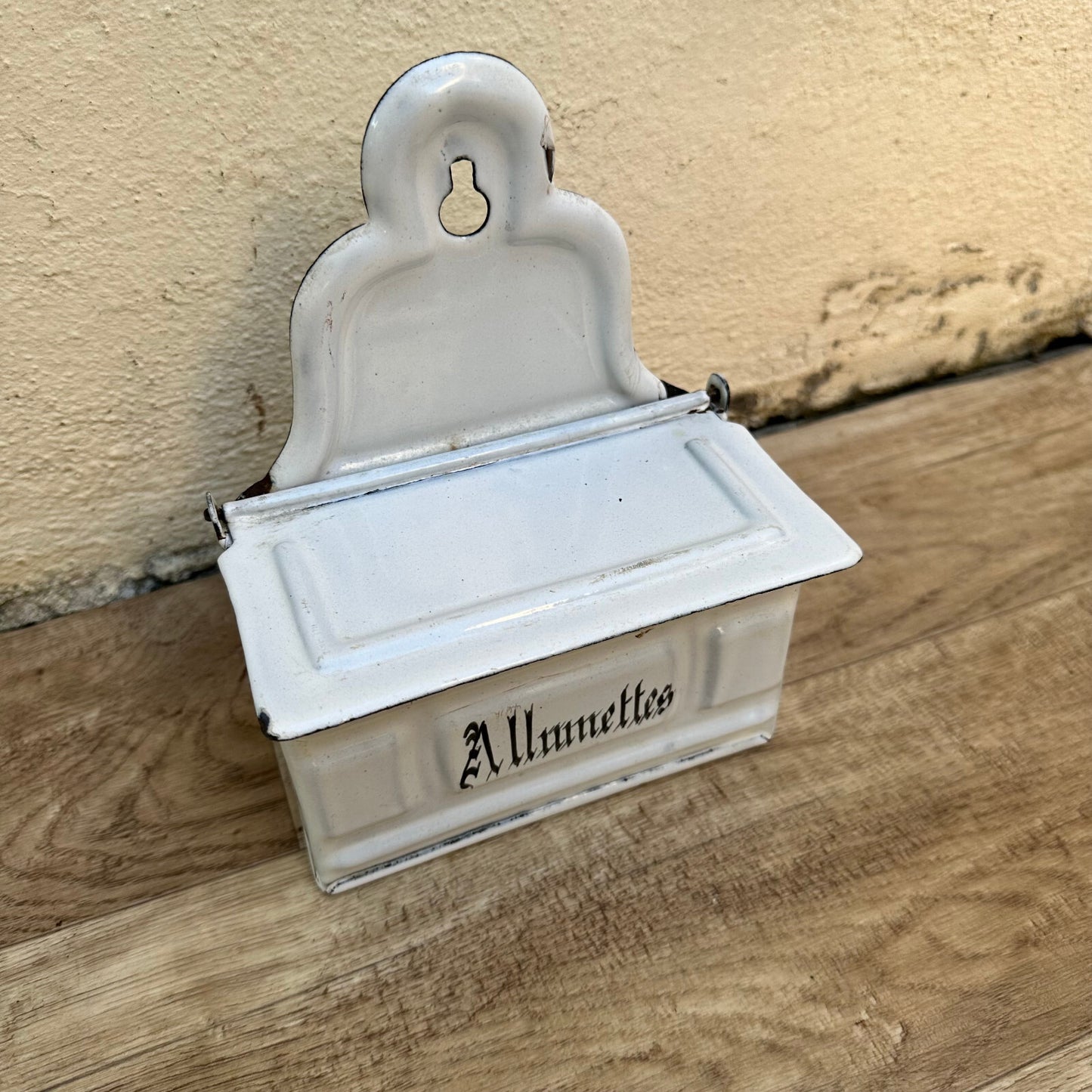 French Enamel Match Box Allumettes Vintage Kitchen Wall Mount 2608237 Unbranded