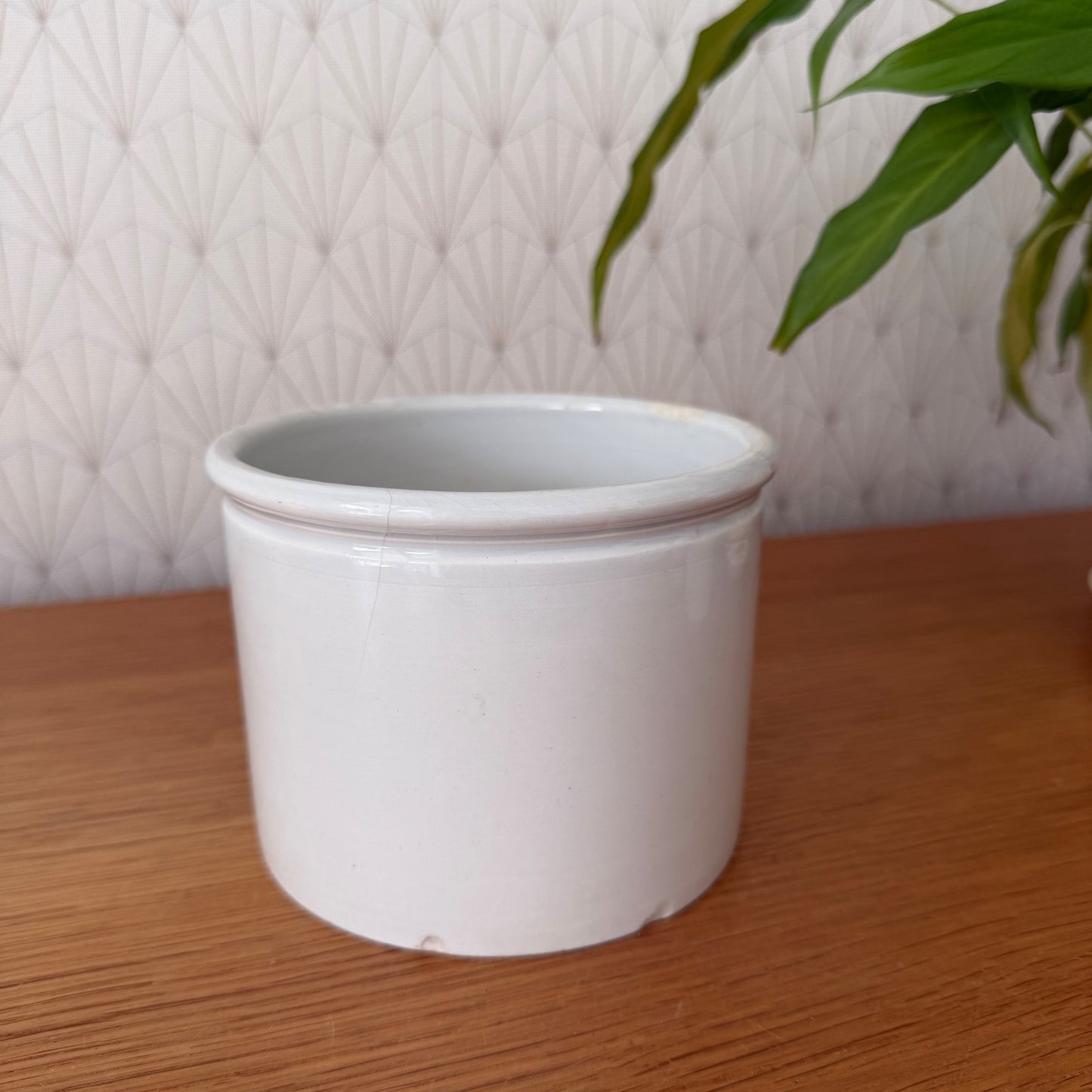 French Confit Pot White Ceramic Kitchen Storage Jar Antique 1602255 Unmarked