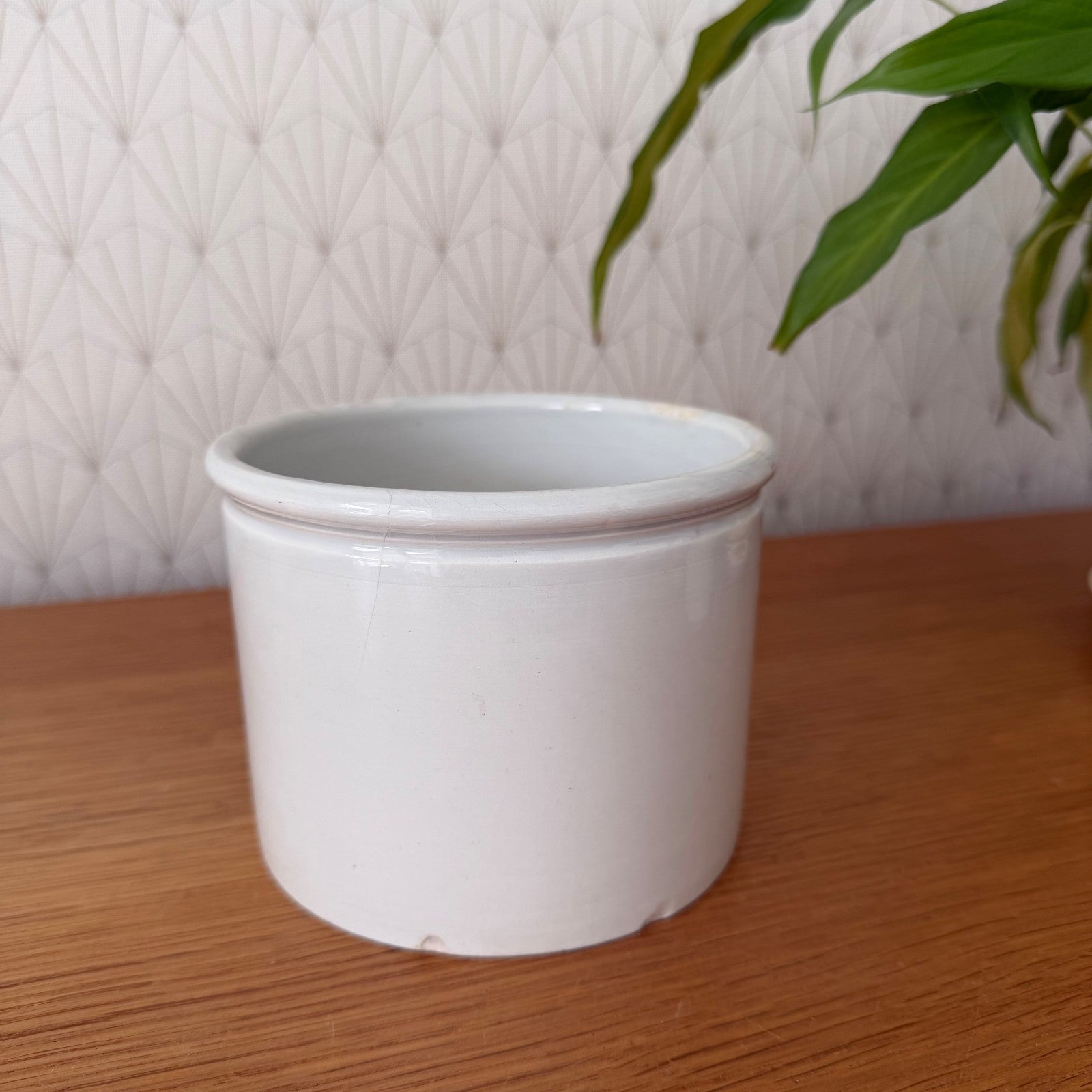 French Confit Pot White Ceramic Kitchen Storage Jar Antique 1602255 Unmarked