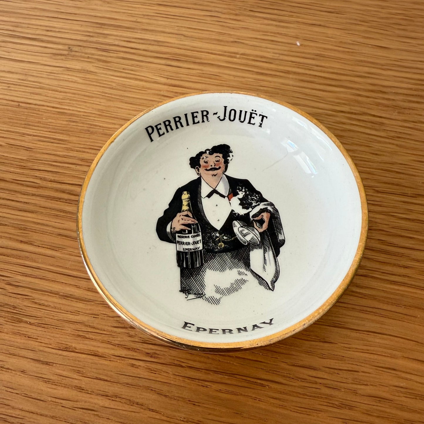 Vintage Perrier Jouet French Champagne Ashtray Older Signer Coins 2507256