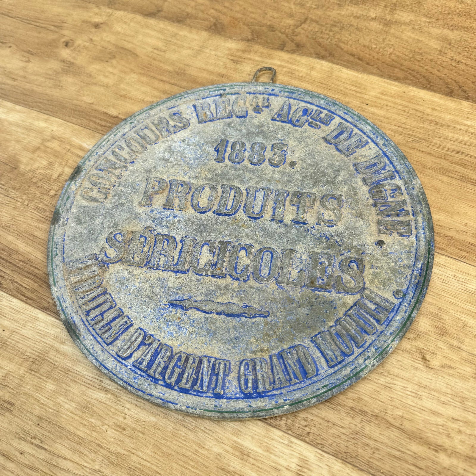 French Antique Agricultural Medal Bronze Prize Trophy 1883 Silk 0907245 Fleamarketfrance