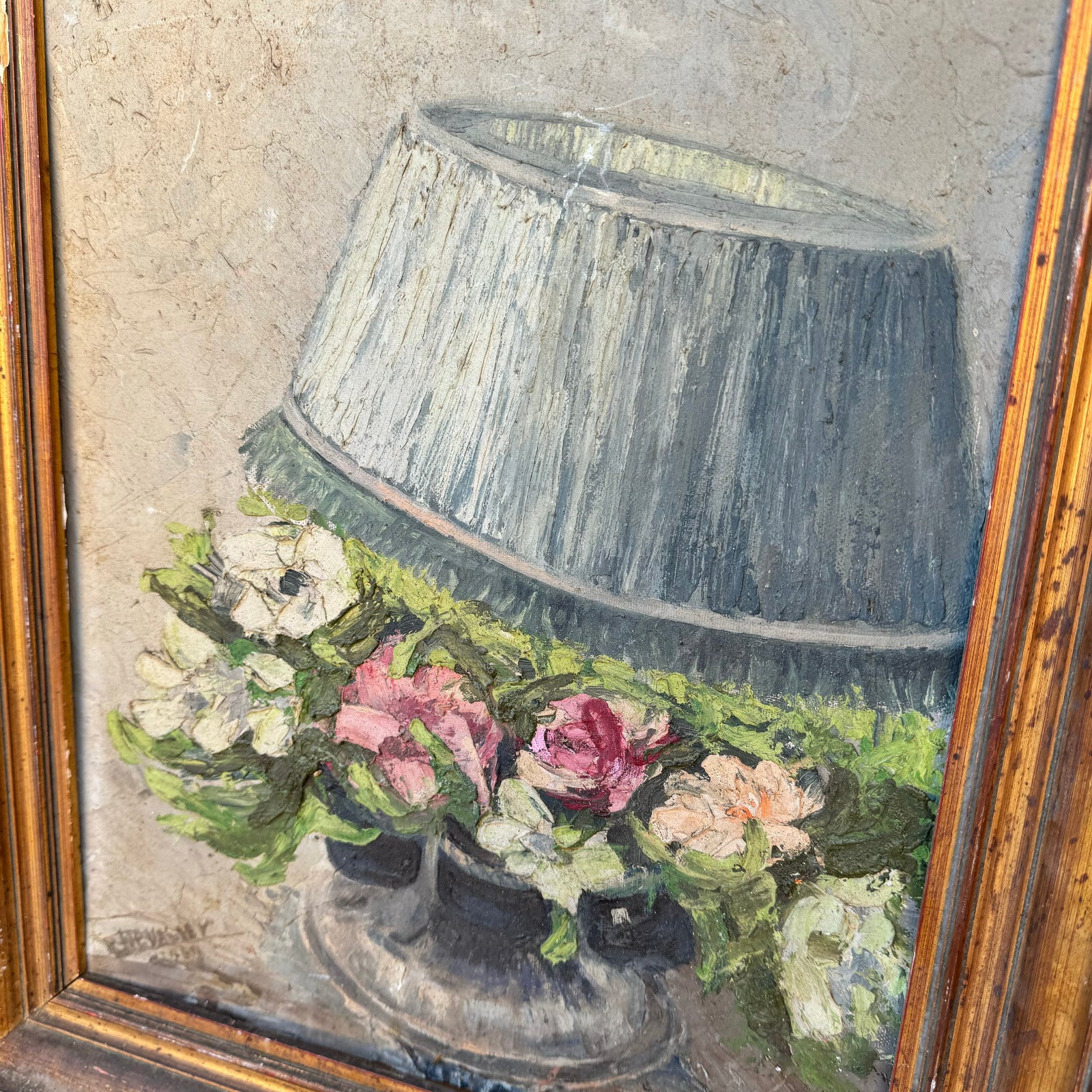French Still Life Painting Flowers Signed Early 20th Century 07082415 Fleamarketfrance
