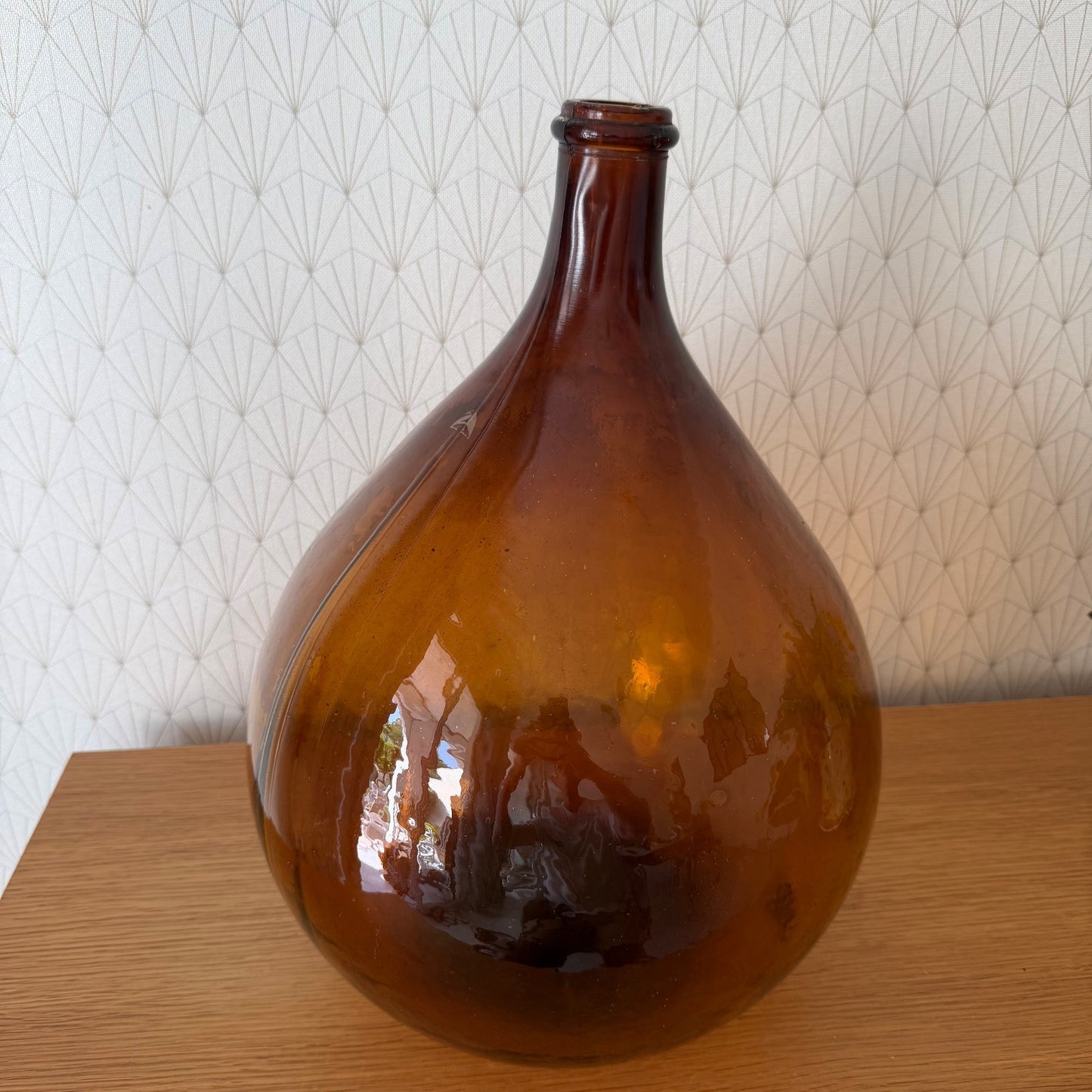 Antique French Dame Jeanne Amber Glass Demijohn Wine Bottle 1107261 Fleamarketfrance