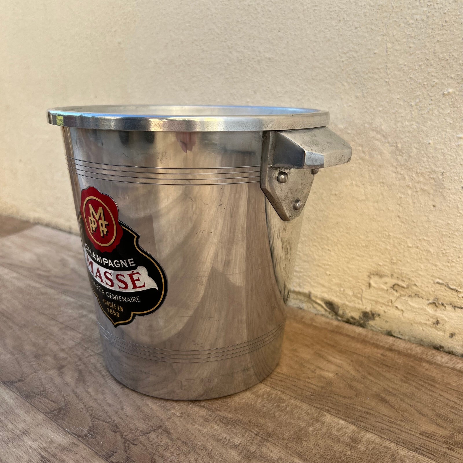 Vintage French Champagne Ice Bucket Masse Silver Plated Cooler 09032516 Massé