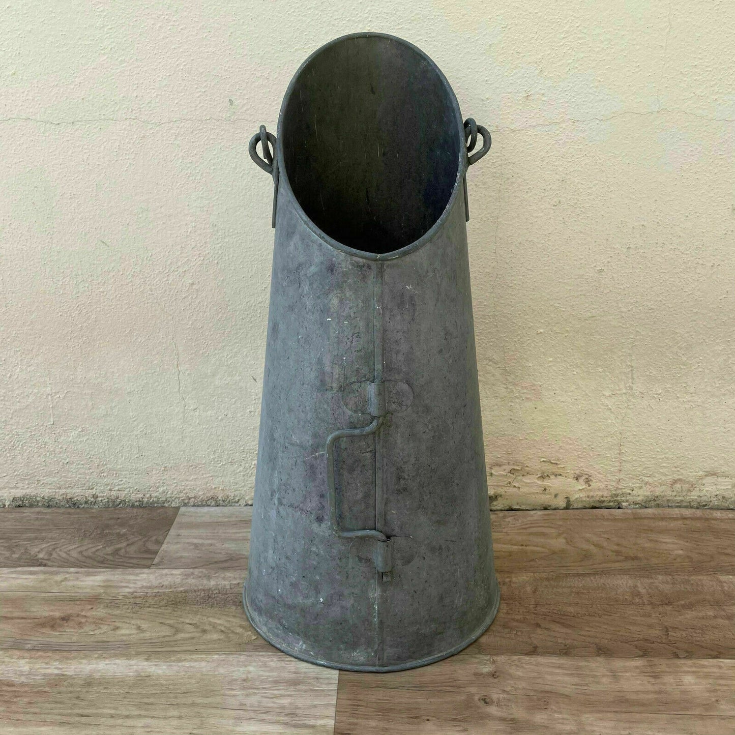 Vintage French zinc galvanized charcoal Bucket Scuttle handle 18042120 - Fleamarketfrance