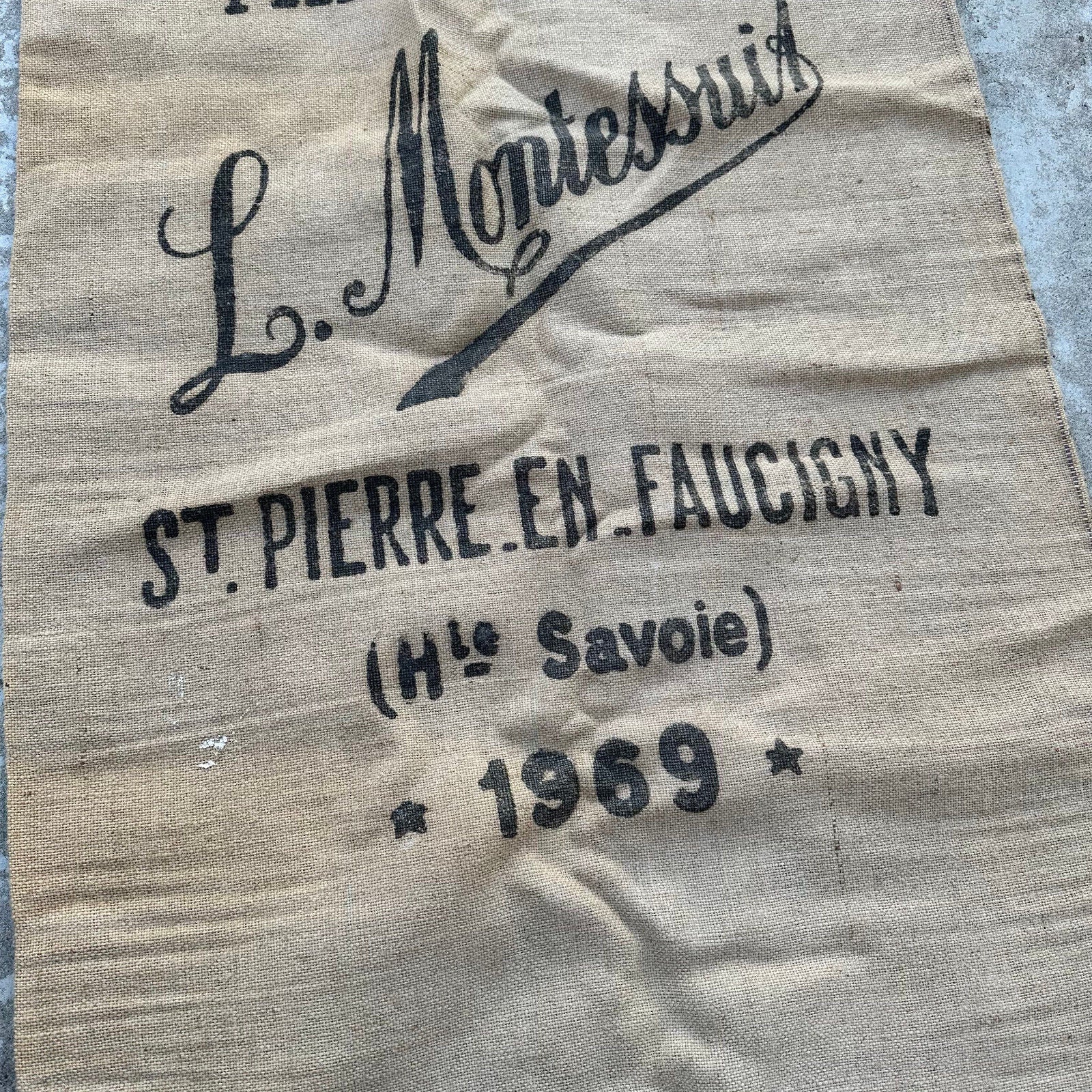 Vintage French Grain Cereal Flour Linen Bag 1710241 - Fleamarketfrance