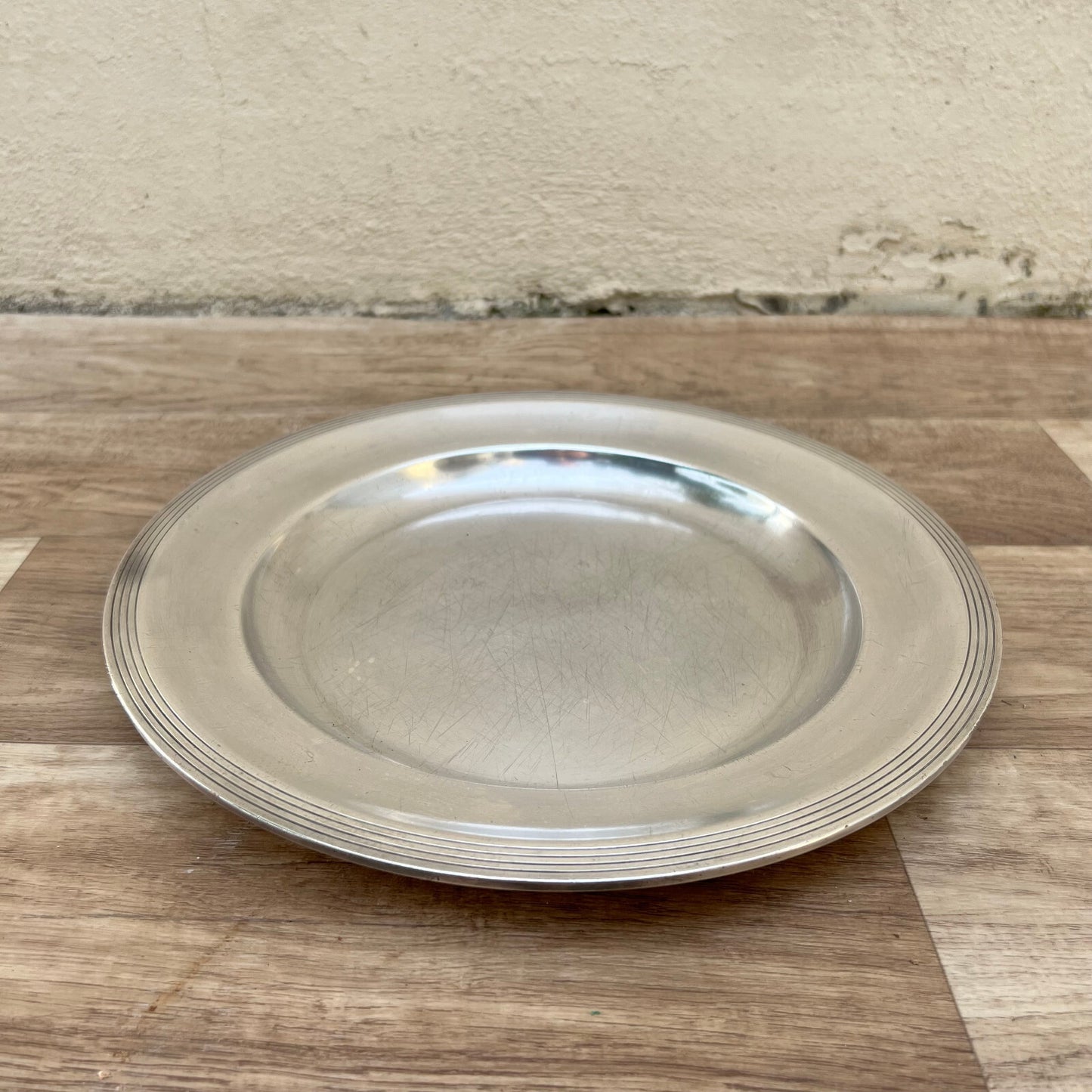 Vintage French Christofle Silver Plate Round Serving Tray 11.75" 07122211 Christofle