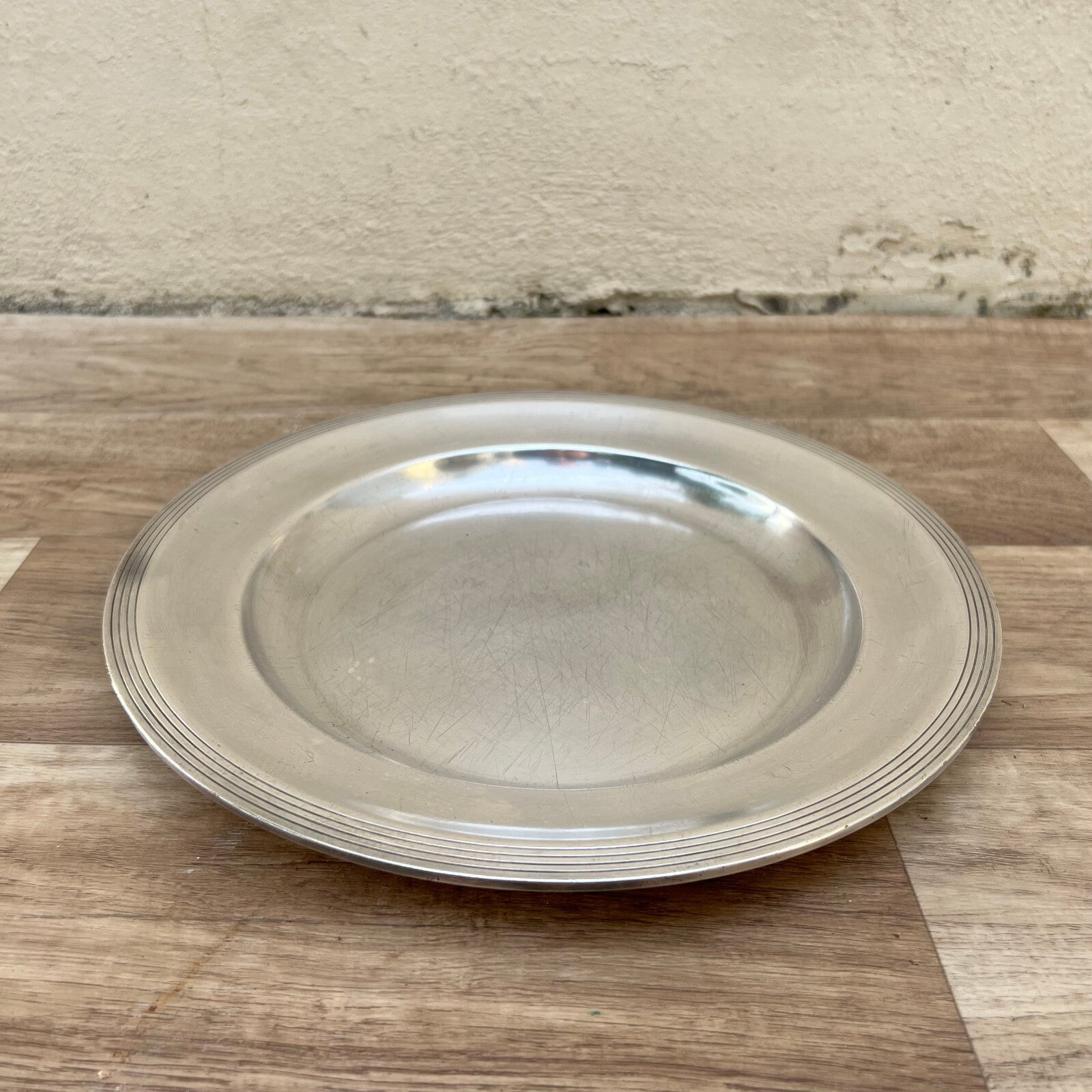 Vintage French Christofle Silver Plate Round Serving Tray 11.75" 07122211 Christofle