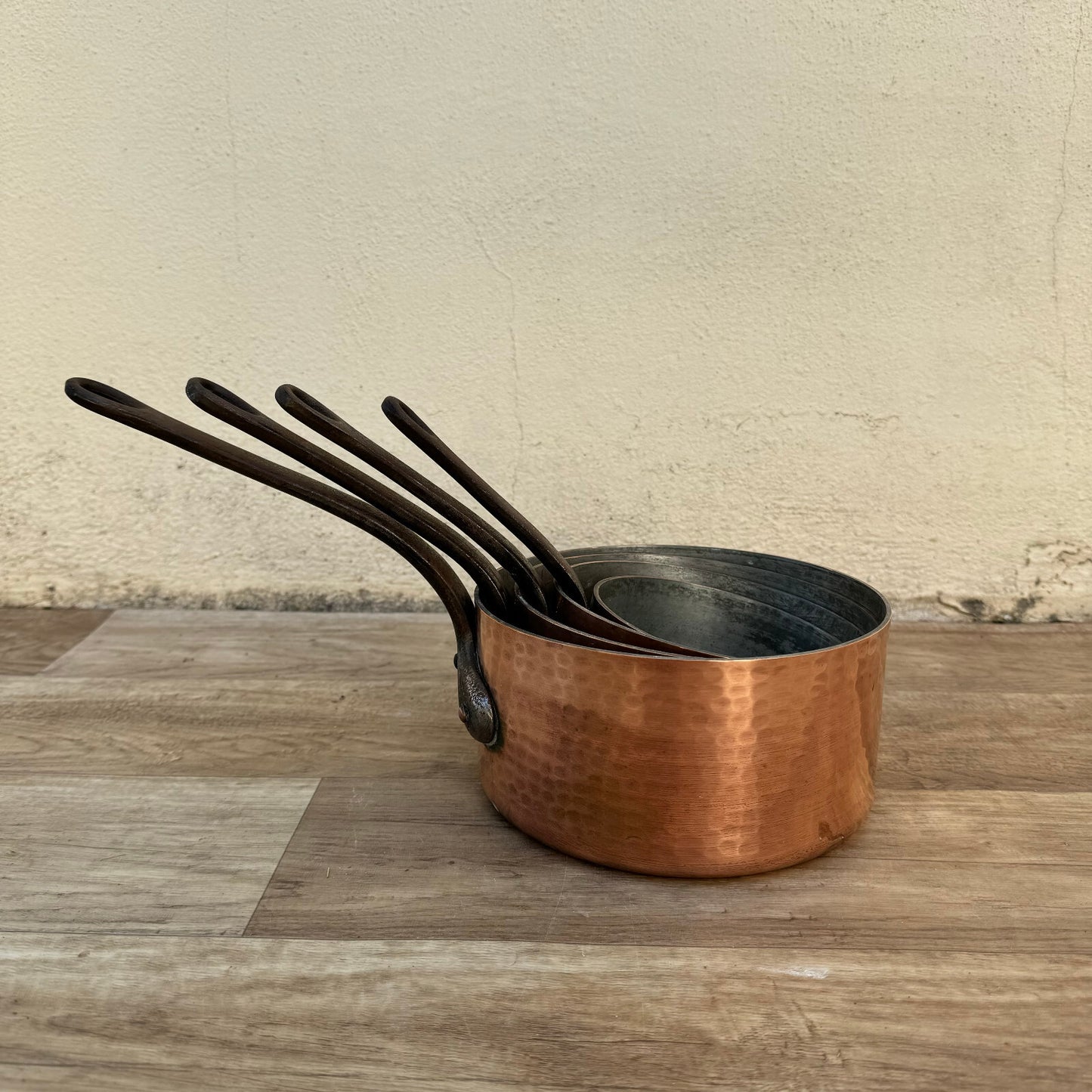 French Copper Saucepans Set Vergnes Durfort Vintage Cookware France 1206248 Unbranded