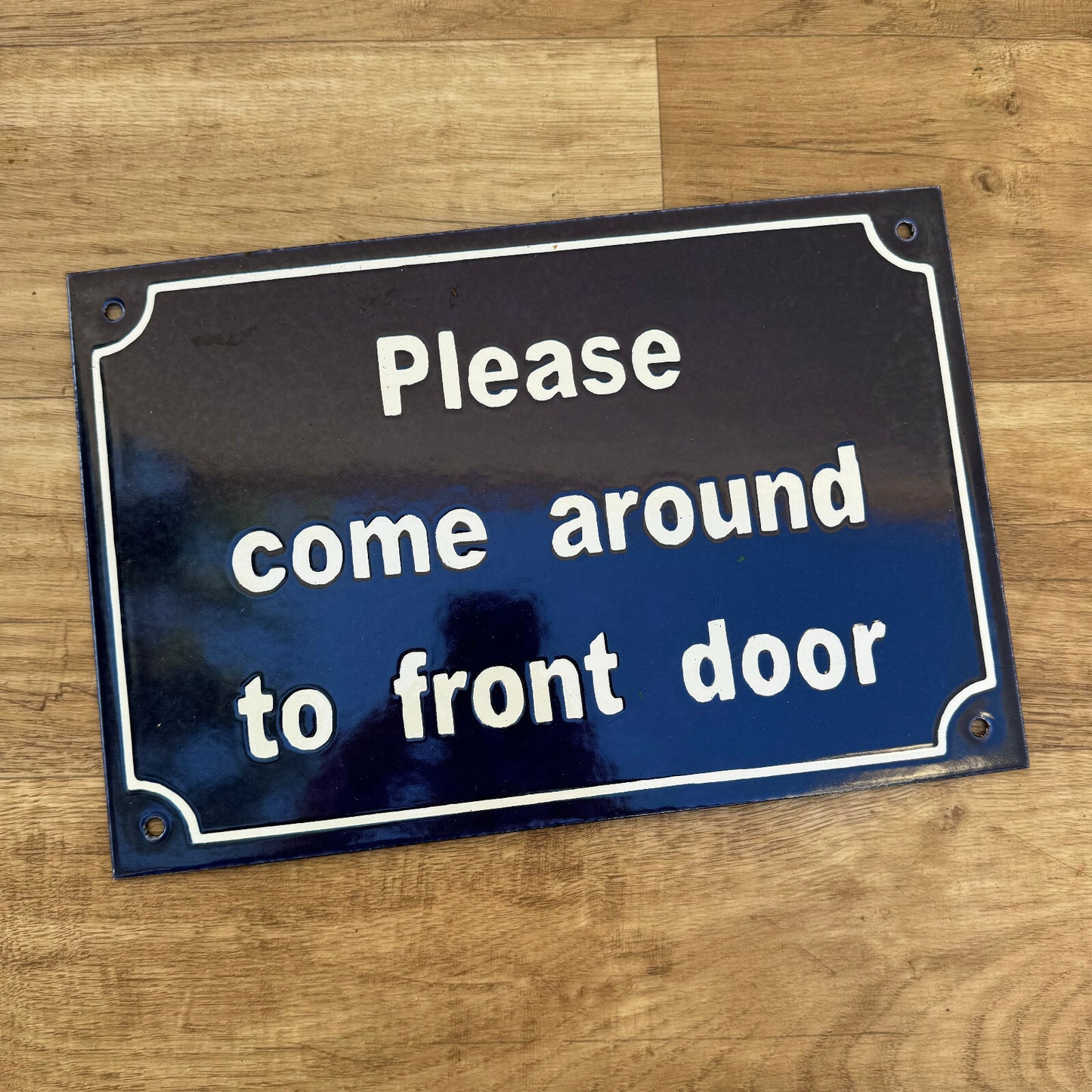 French Enamel Door Sign Please Come Around Front Door Vintage 2309244 Fleamarketfrance