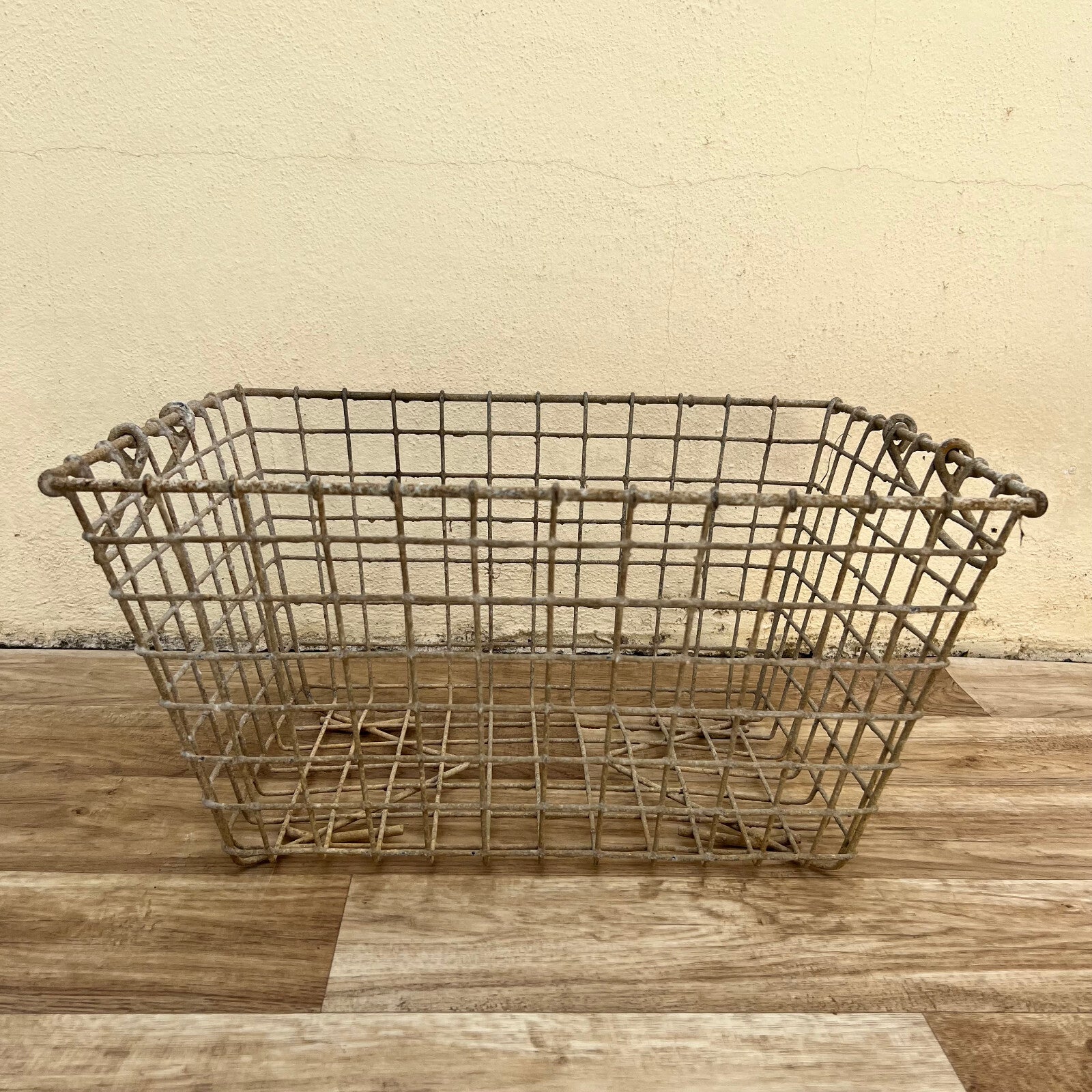 French Oyster Basket Vintage Metal Wire Brittany Shellfish 290120251 Fleamarketfrance