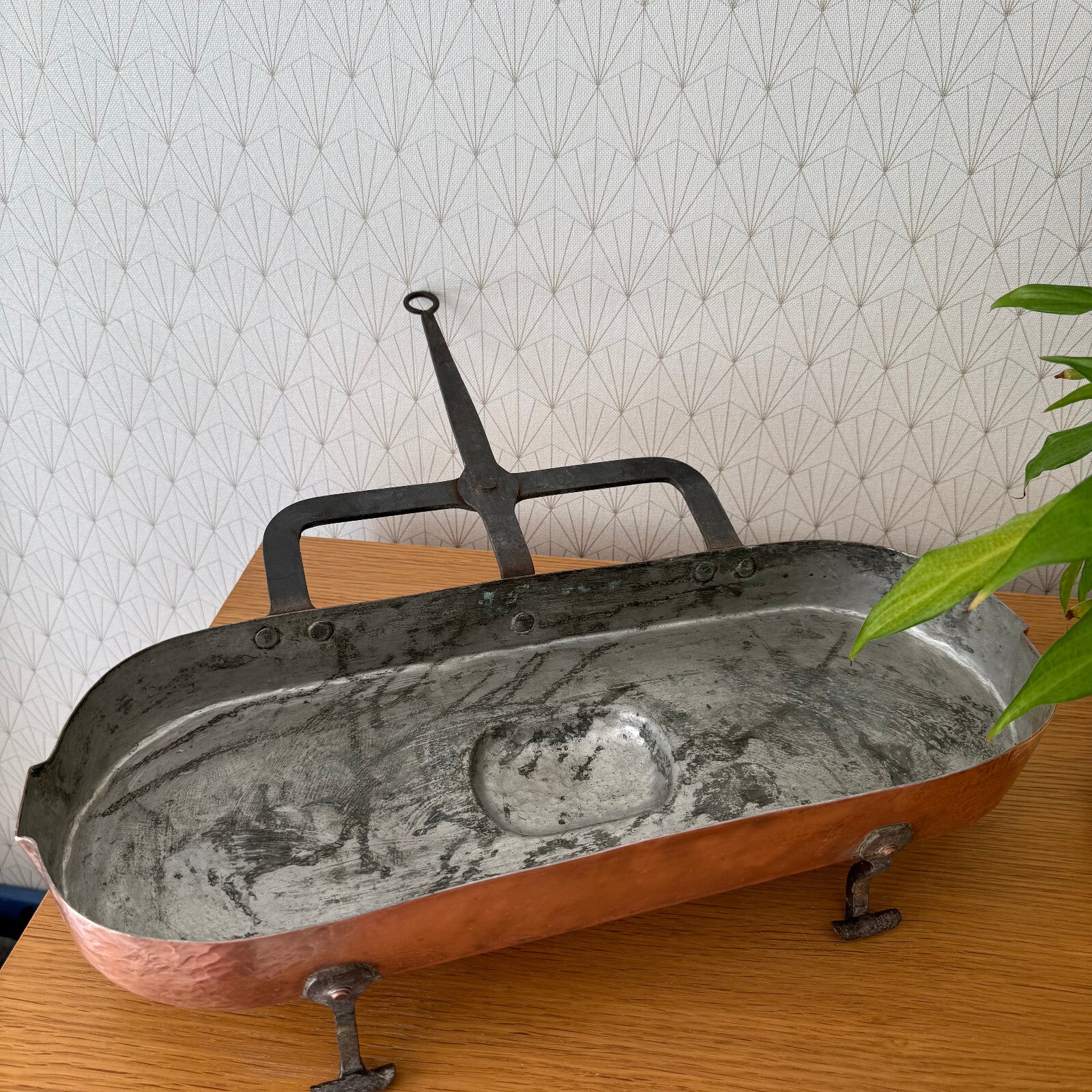 French Copper Pan Leche-Frites Tin Lined Vintage Braising Cookware 1906256 Fleamarketfrance