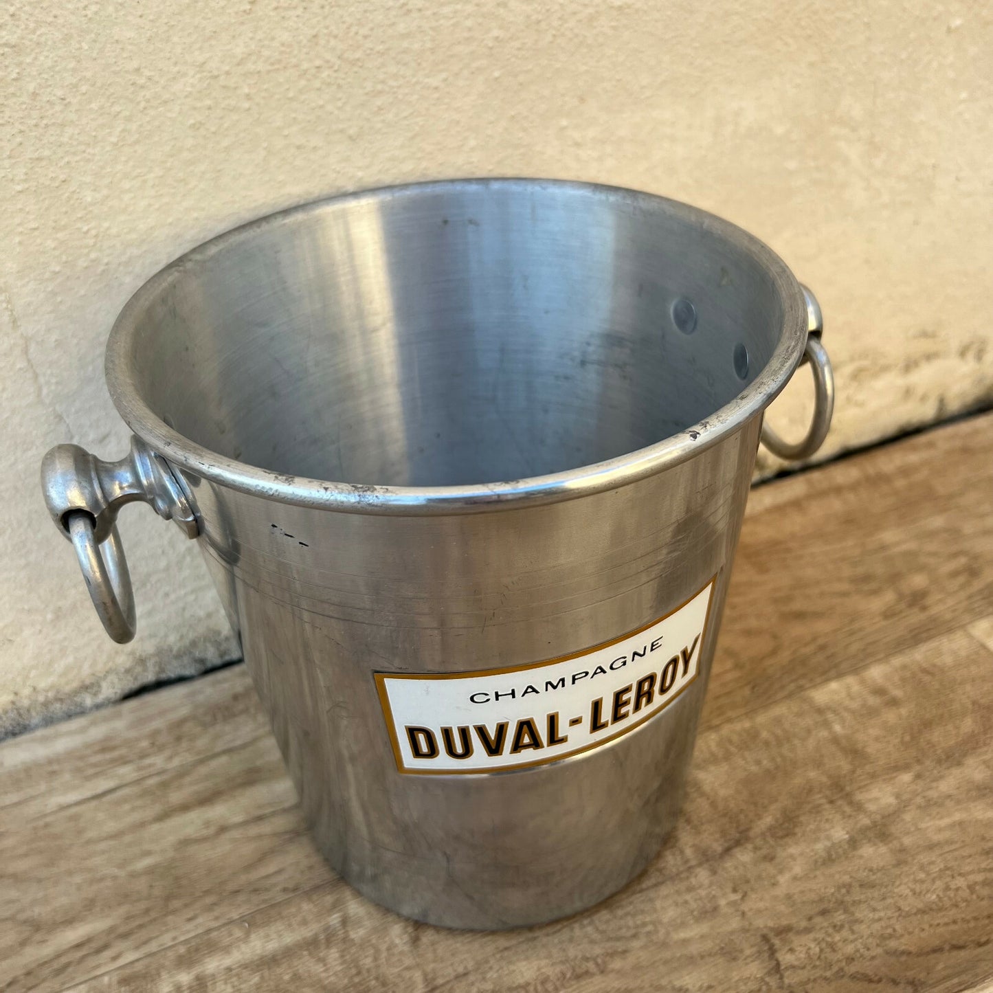Vintage French Duval-Leroy Champagne Ice Bucket Aluminum Cooler 04032219 Fleamarketfrance