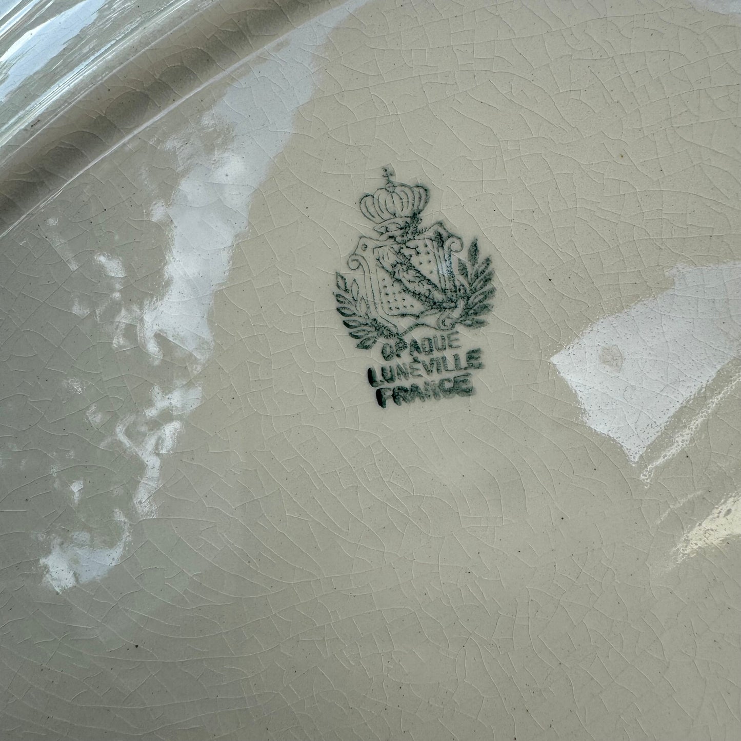 Vintage French Luneville Platter White Ironstone Serving Dish 14.75" 2908242 Lunéville