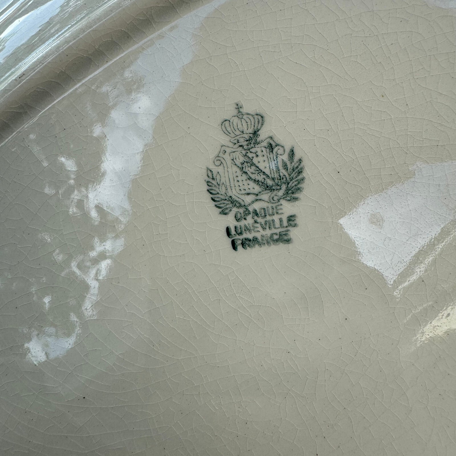 Vintage French Luneville Platter White Ironstone Serving Dish 14.75" 2908242 Lunéville
