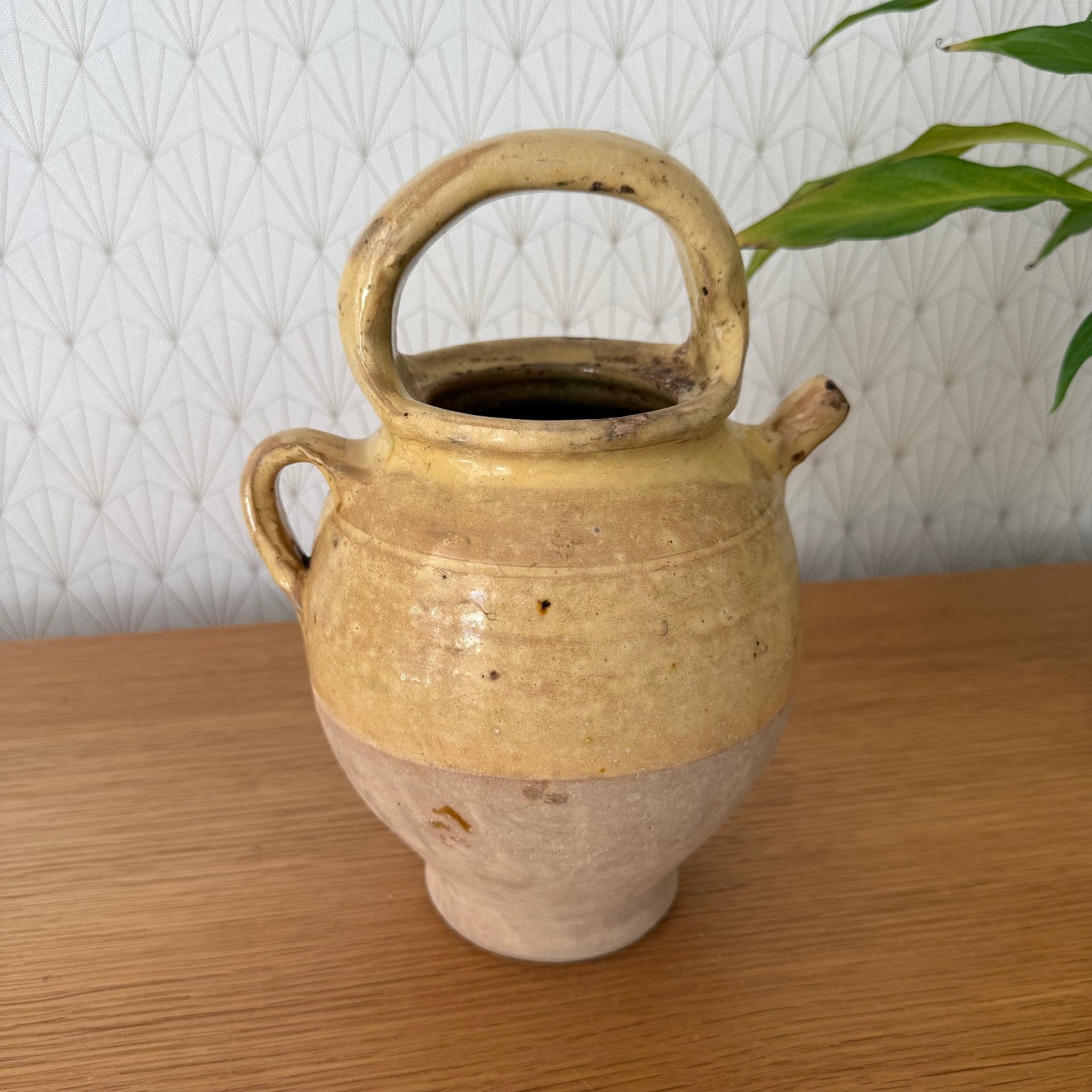Antique French Gargoulette Yellow Terracotta Water Jug 25cm 3008255 Fleamarketfrance