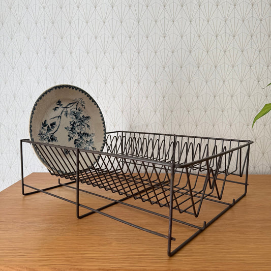 Vintage French Metal Wire Dish Drying Rack Drainer 2006254