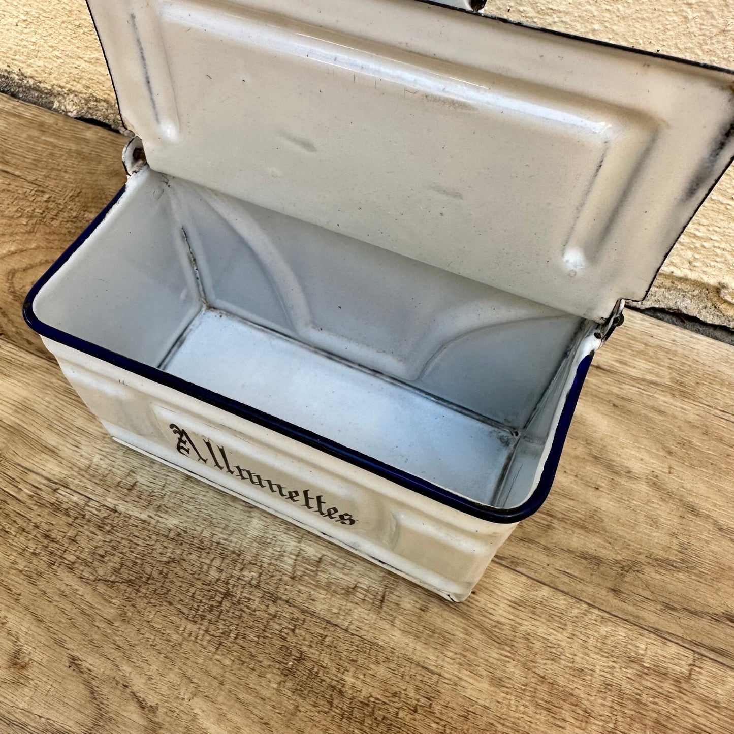 French Enamel Match Box Allumettes Vintage Kitchen Wall Mount 2608237 Unbranded