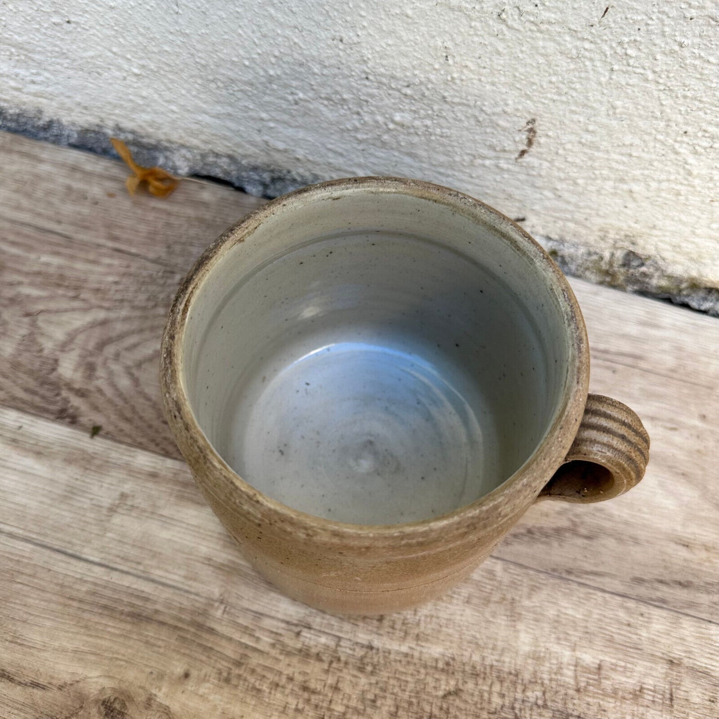 FRENCH VINTAGE confit jug mug cup glazed brown grey 01112322 - Fleamarketfrance