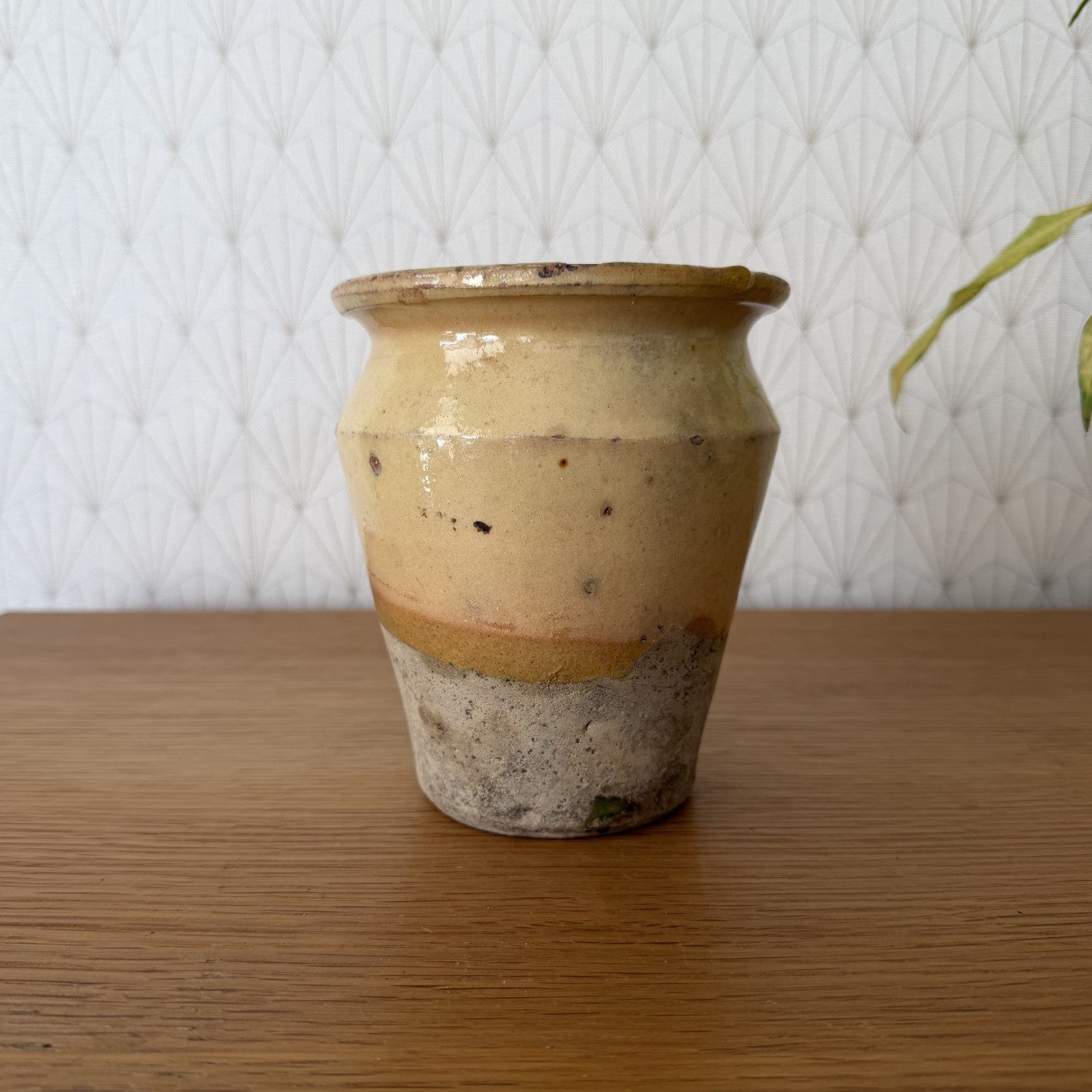 French Pottery Mustard Pot Terracotta Yellow Ochre Glaze 19th Century 1506266 Unmarked