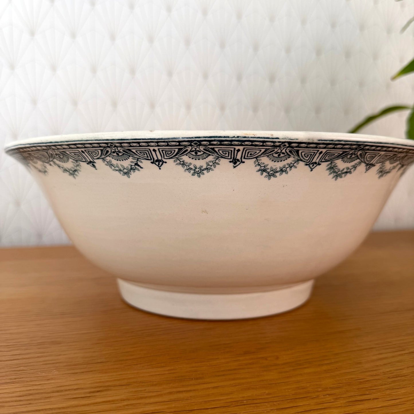 French Terre de fer Tian Fruits mixing bowl Stamped 2210255