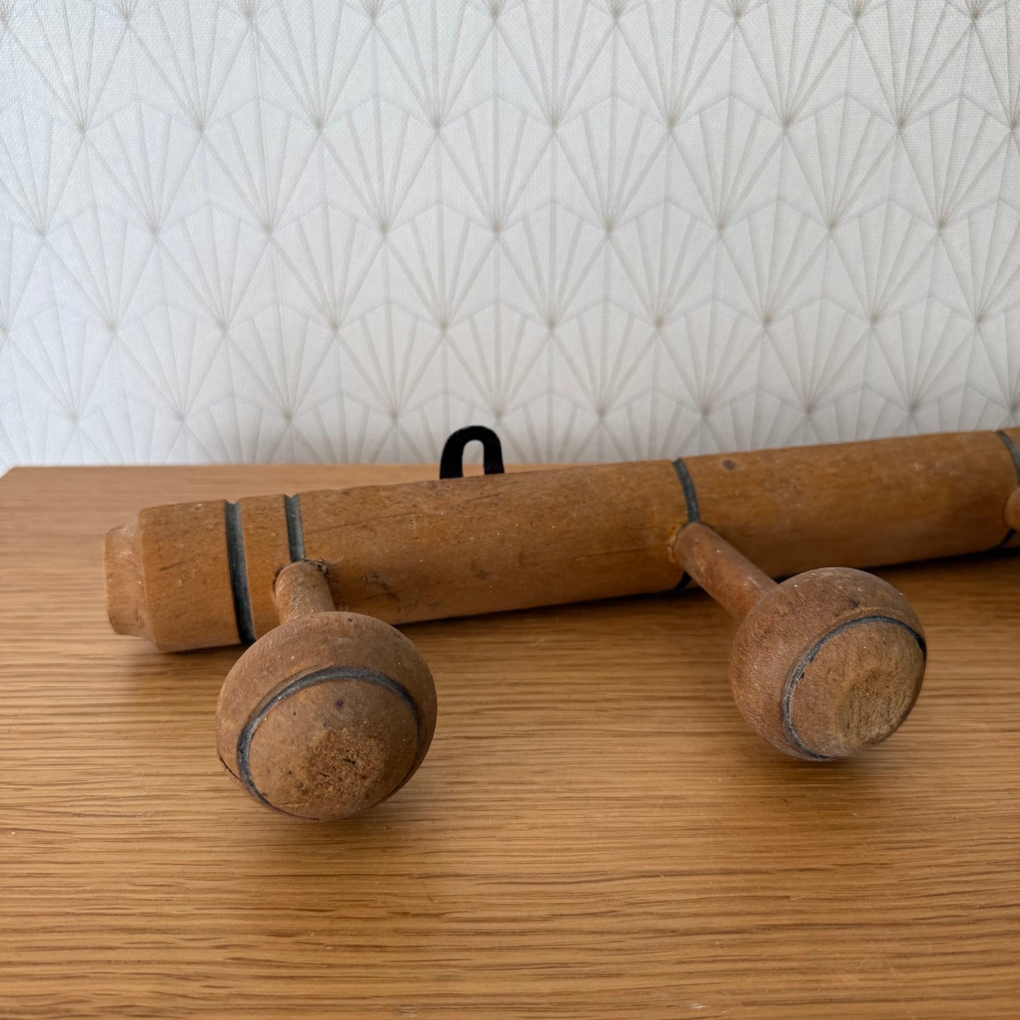 Antique Wooden French Coat Hook Hat 5 Pegs Hanger Faux Bamboo rack 0407253 Unbranded