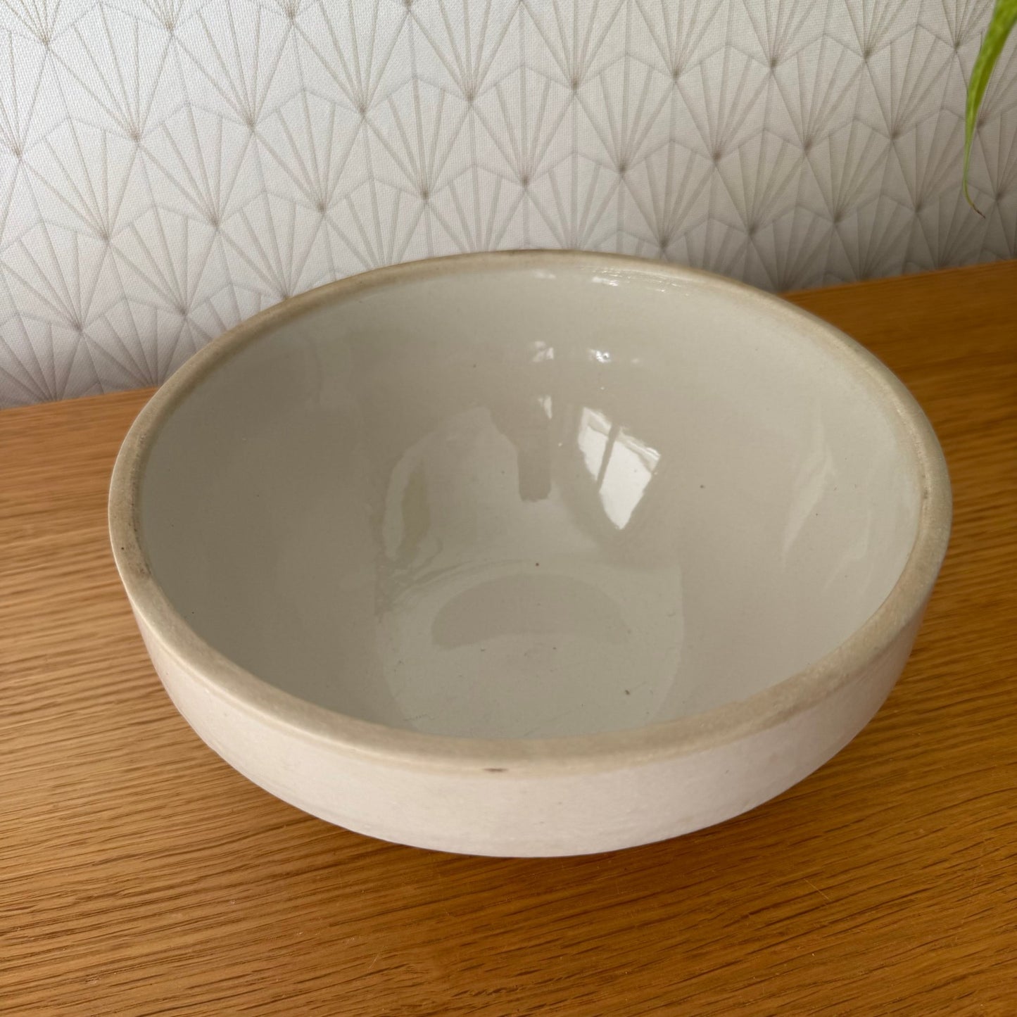 VINTAGE FRENCH STONEWARE SALAD MIXING BOWL TERRINE 8 1/4" 2608258