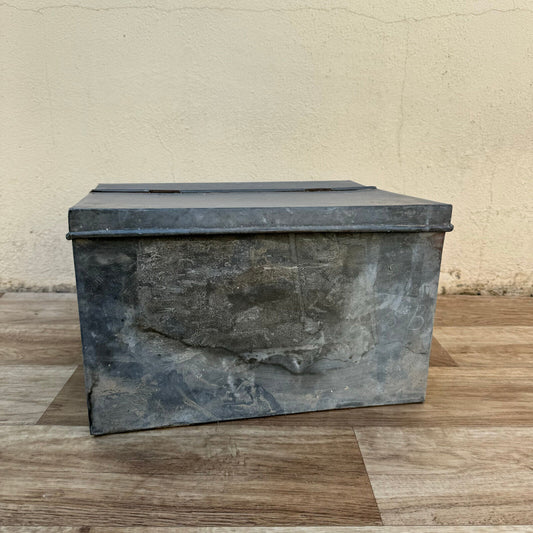 Vintage 1950's galvanized Metal Utility Storage Case Toolbox Tackle Box 1206243 - Fleamarketfrance