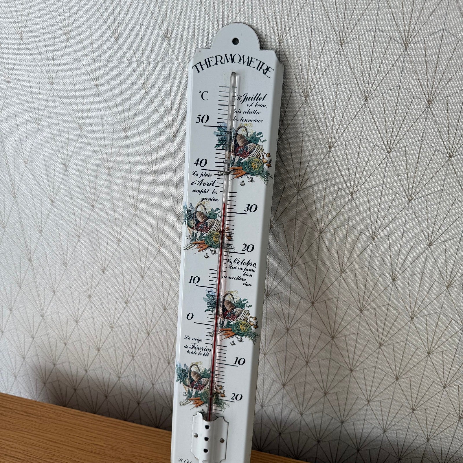 French Enamel Thermometer Country Floral Metal Wall Decor Vintage 0407258 unknown