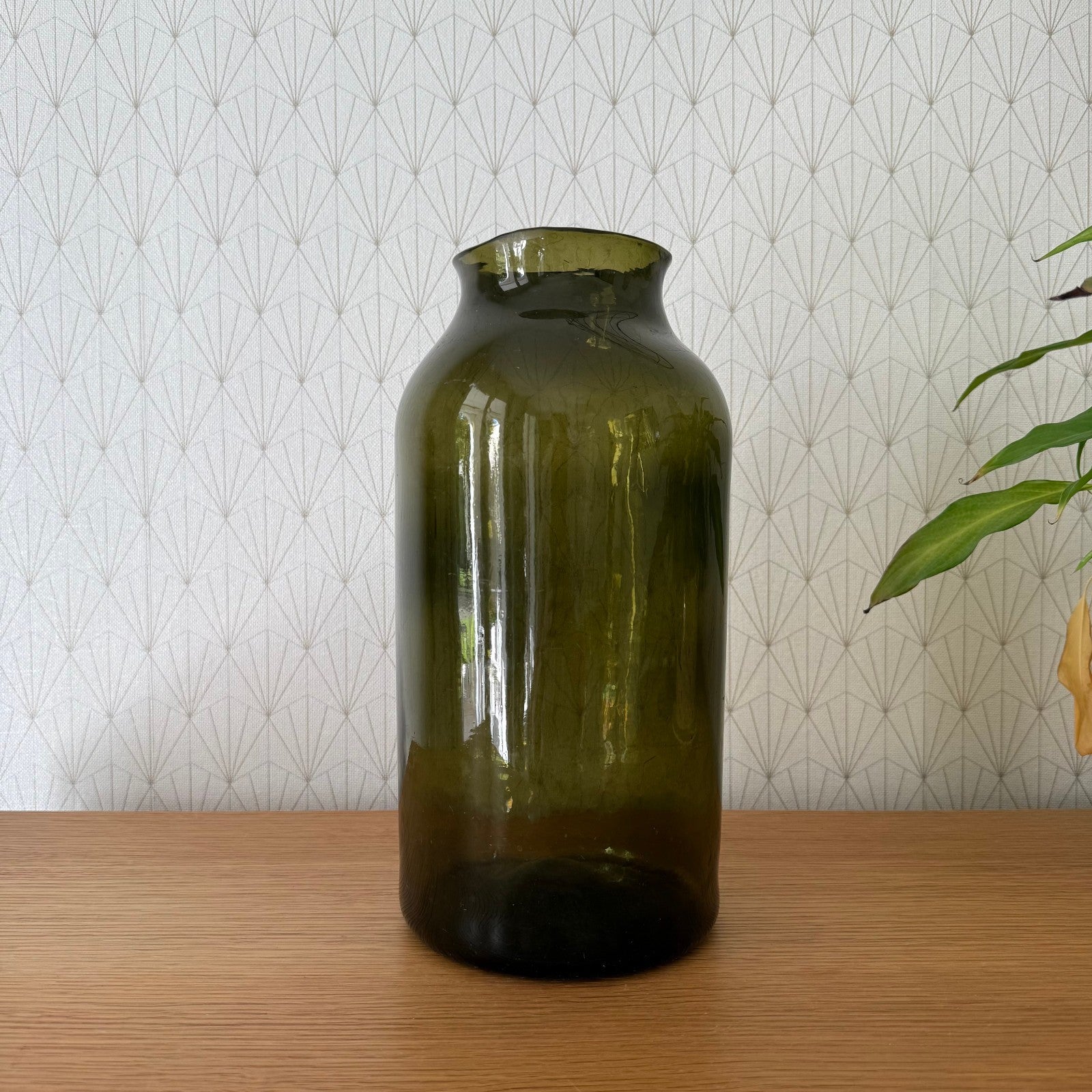 Antique French Glass Preserving Jar Green Bocal 12" Truffle 08092512 Fleamarketfrance : French vintage and antique decor