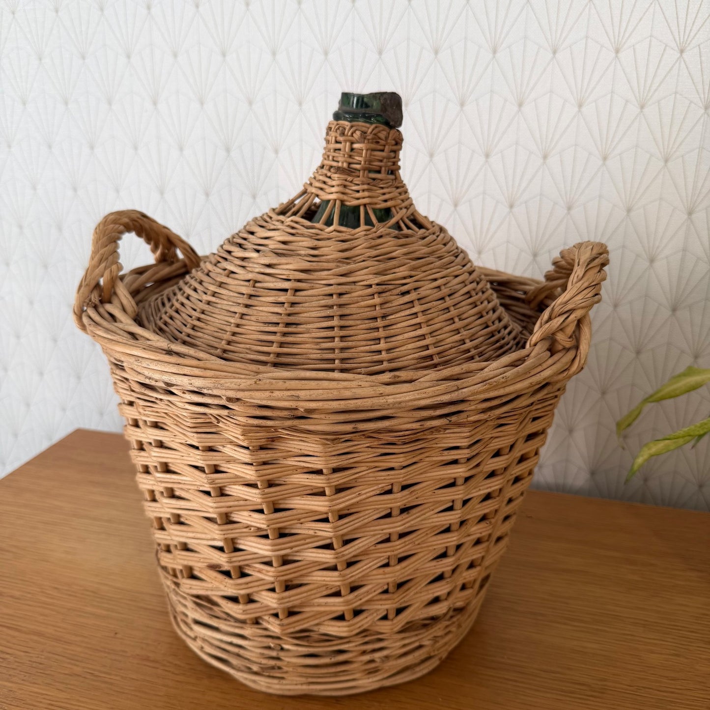 French Vintage Wicker Demijohn Dame Jeanne Rattan Carboy Bonbonne 0107266 Fleamarketfrance