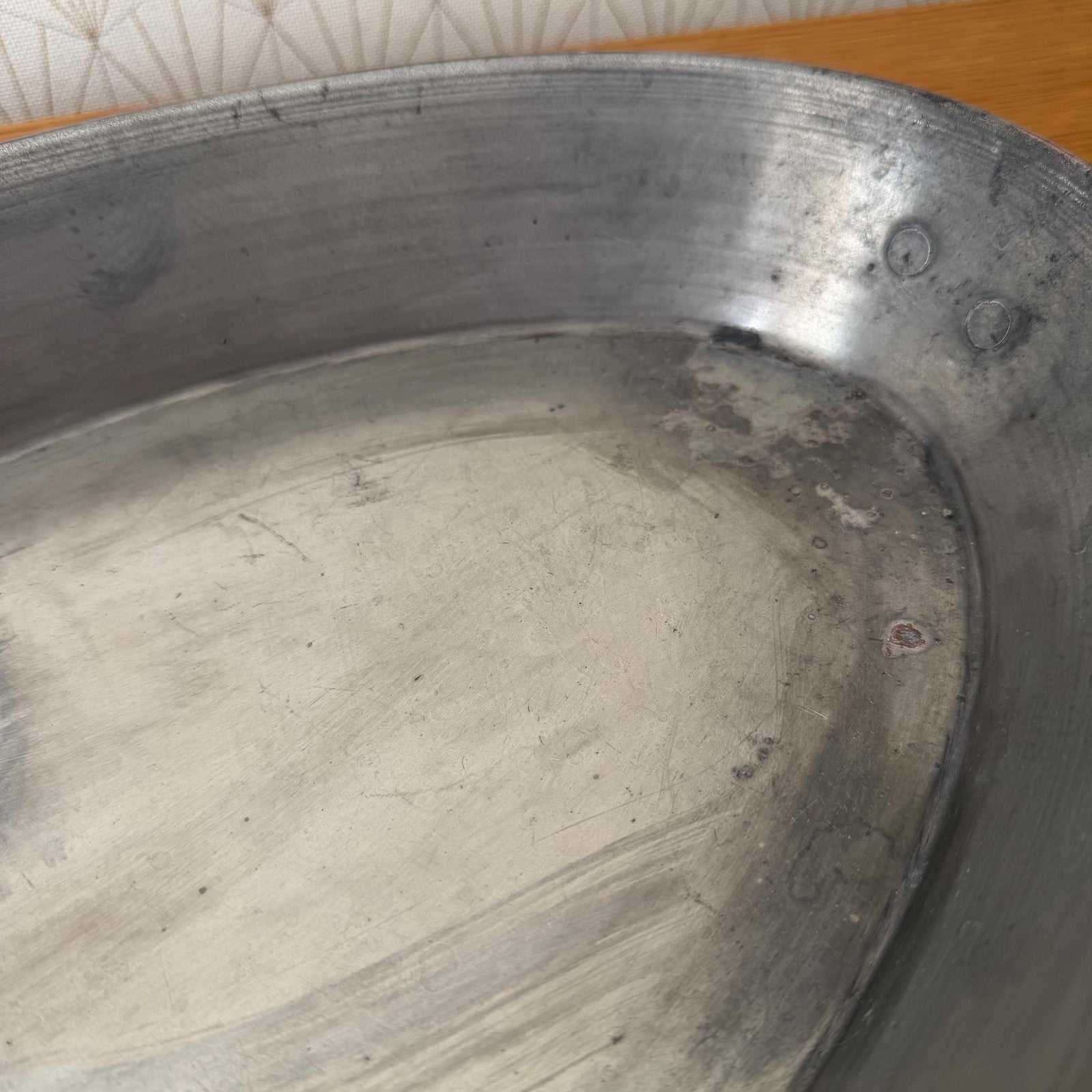French Copper Gratin Pan Oval Vintage Professional Cookware 0405268 Unbranded