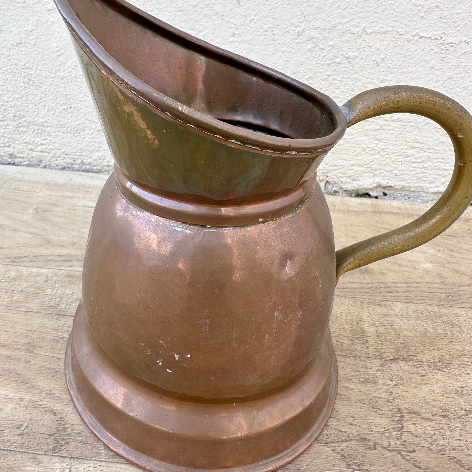 Antique French Copper Pitcher Water Jug Country Farmhouse Decor 0712234 Fleamarketfrance