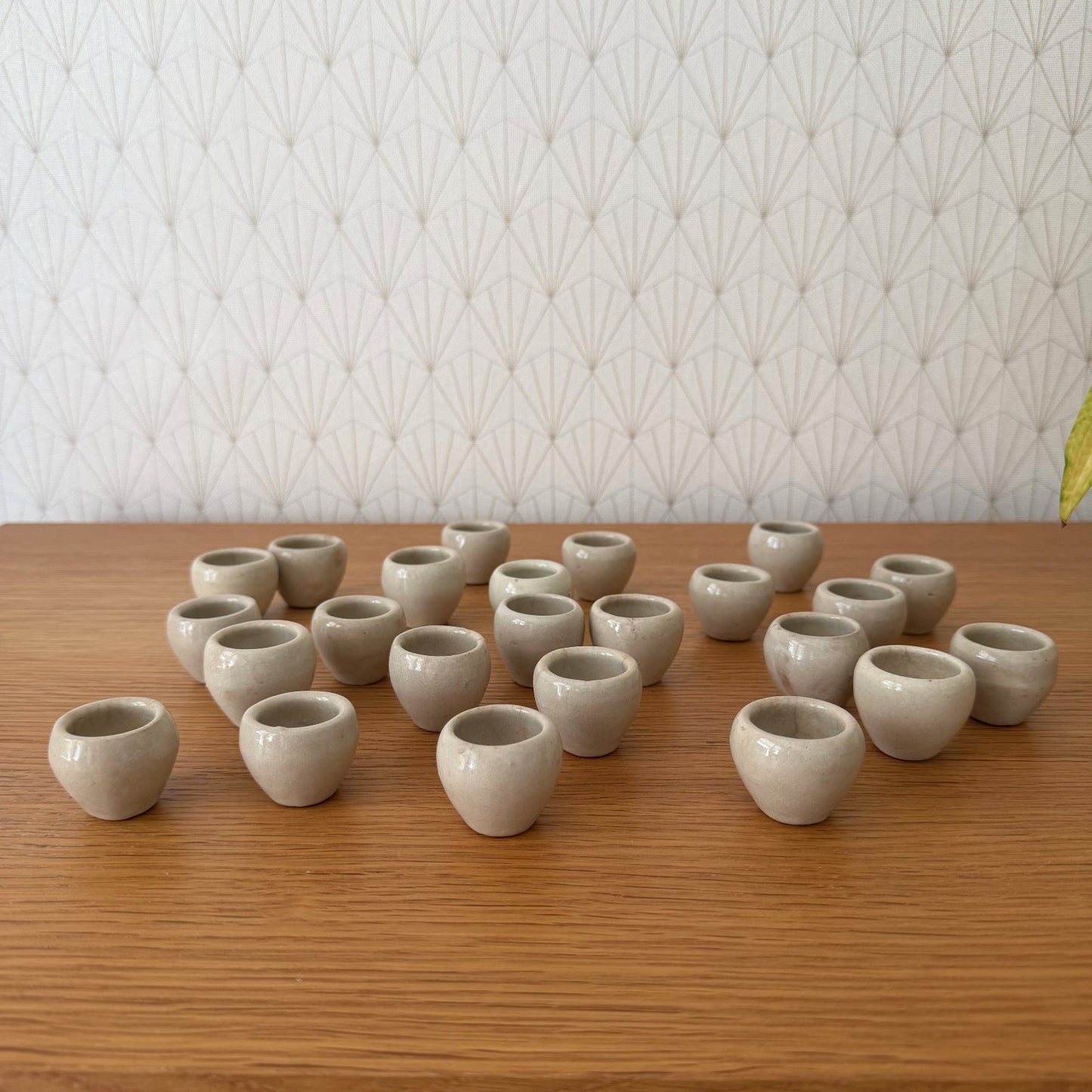 French Escargot Pots Set 12 Vintage Stoneware Snail Cups Pinch Bowls 2805261 Unbranded