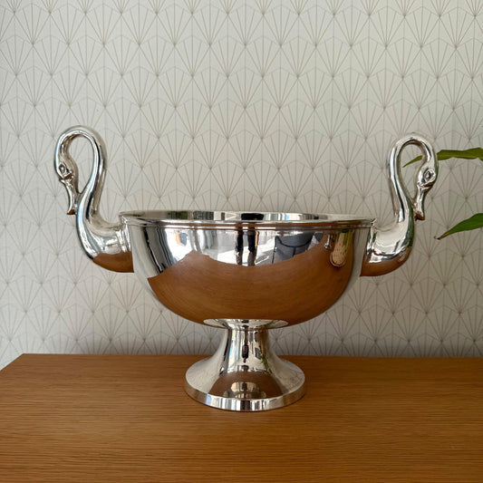 French Swan Champagne Bucket Silver Plated Ice Cooler Vintage 0202263 Fleamarketfrance