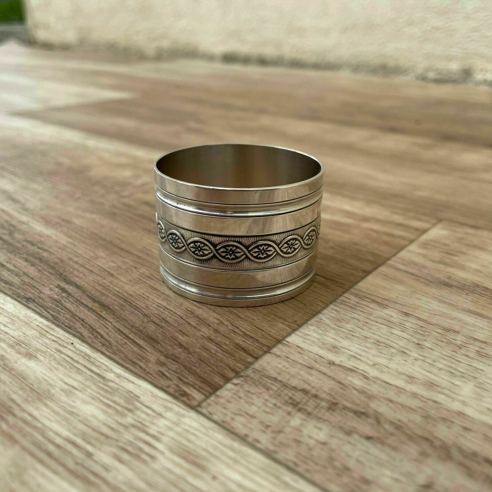 Christofle Silver Napkin Ring French Silverplate Vintage Antique 04082111 Christofle