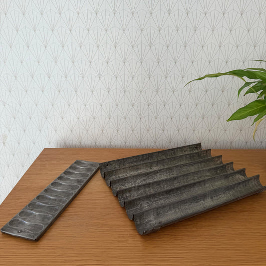 Vintage French Set of 2 Cake Tins Mold Molds Pans Shape Bread Baguette 2803267