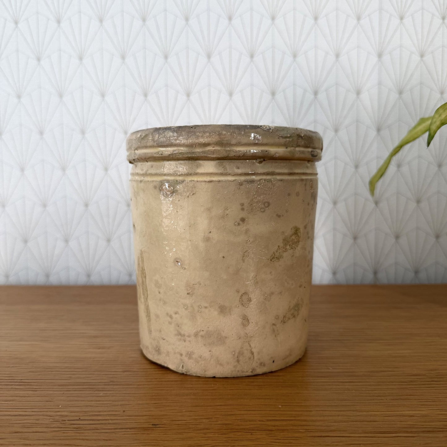 Antique Italian Stoneware Crock Sardine Pot Beige Glazed 01072610 Unbranded