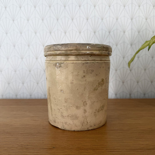 Antique Italian Stoneware Crock Sardine Pot Beige Glazed 01072610 Unbranded