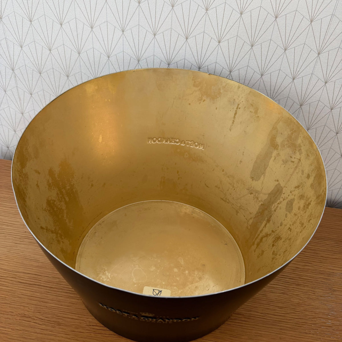 French Champagne Ice Bucket Black Metal Wine Cooler Moet chandon 0409269