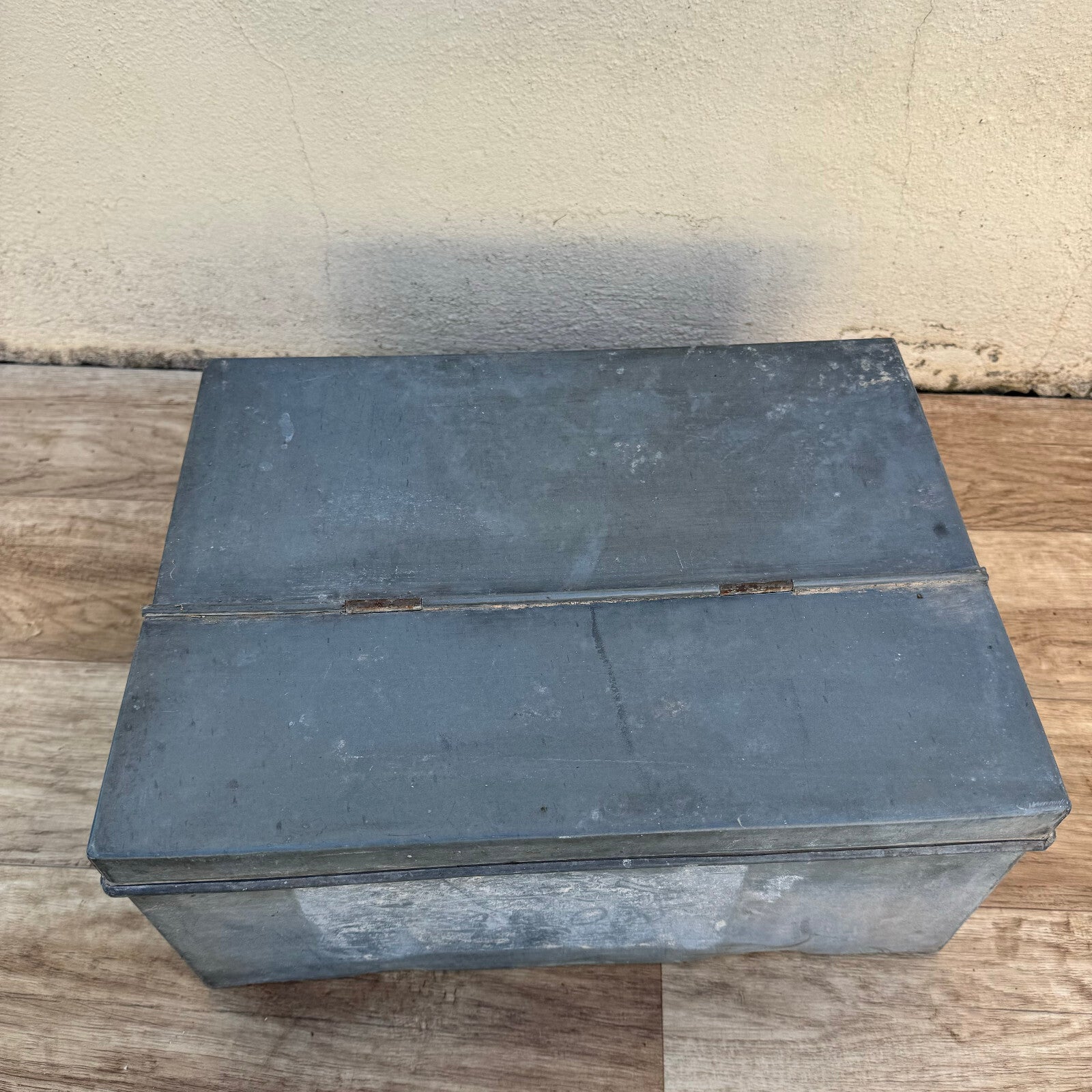 French Vintage Galvanized Metal Toolbox Industrial Storage 1950s 1206246 Fleamarketfrance