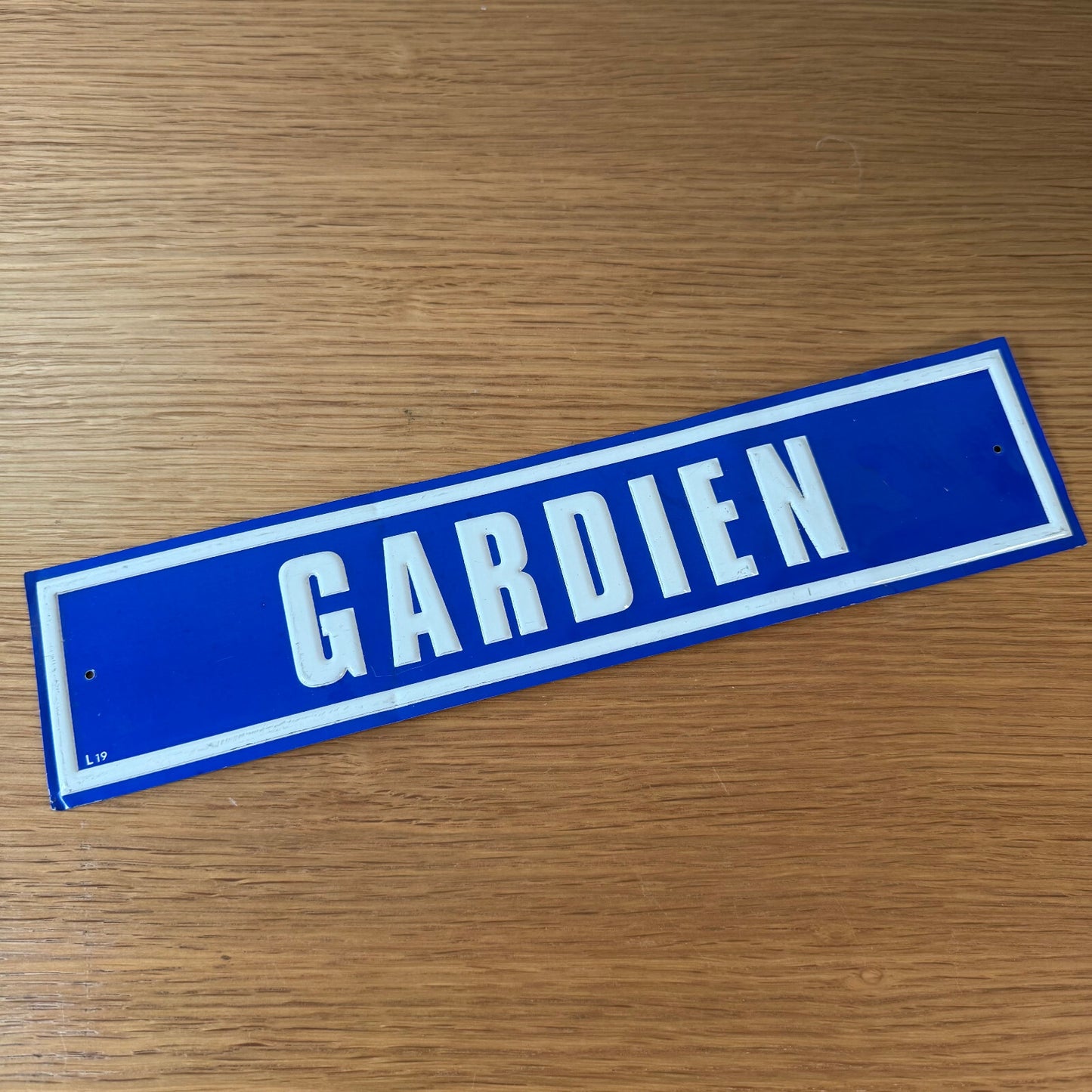 French Street Sign GARDIEN Vintage Blue Enamel Metal Plaque 2212249 Fleamarketfrance
