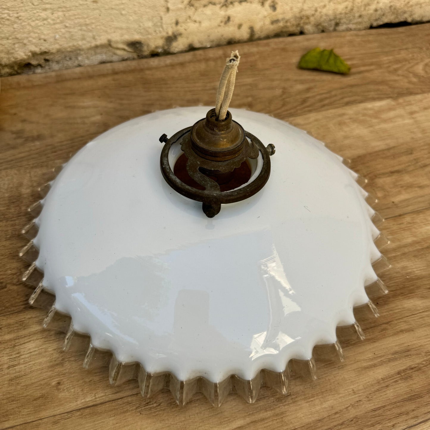 French Opaline Pendant Light White Porcelain Ceiling Suspension 12062415 Unbranded
