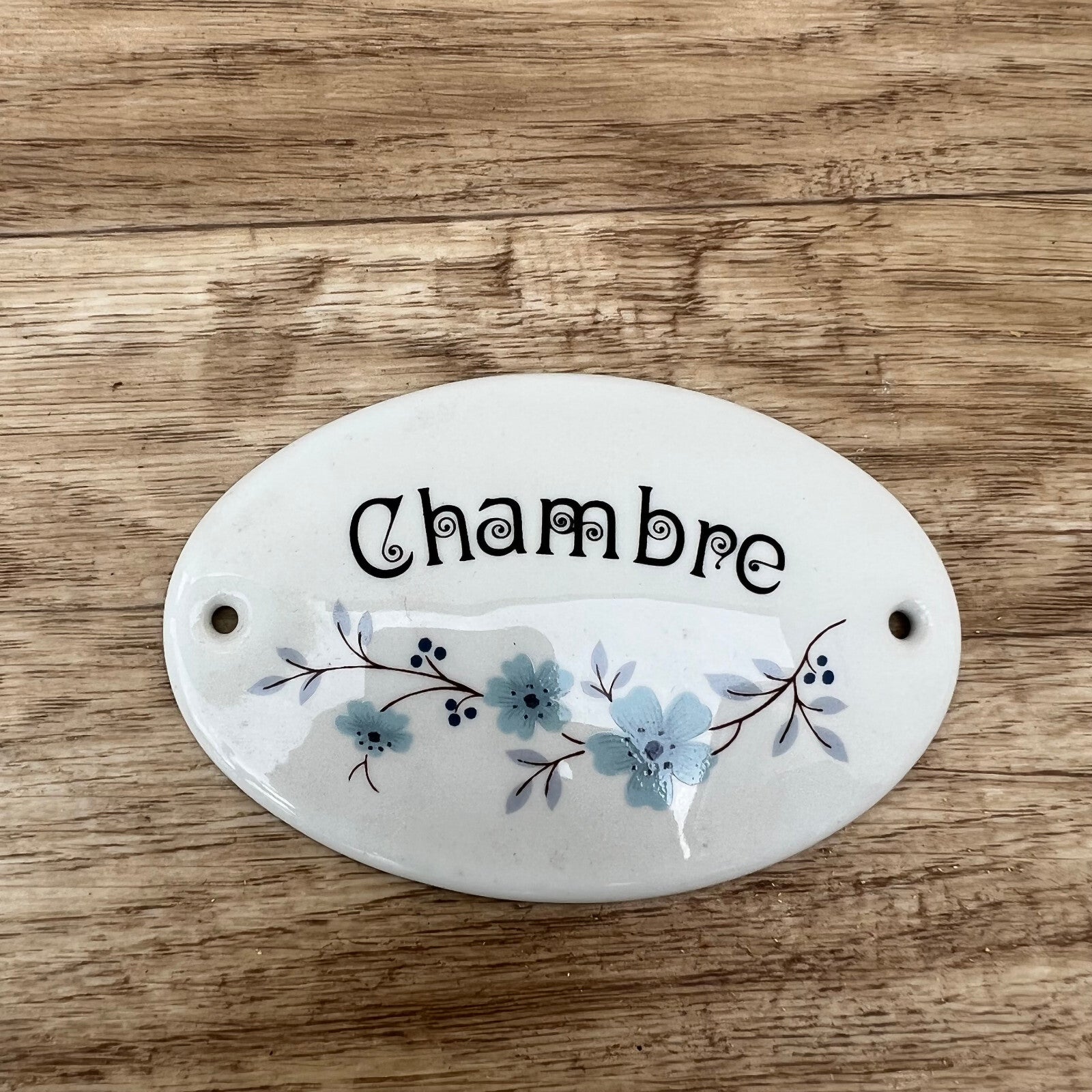 French Porcelain Door Plaque Chambre Bedroom Sign Limoges France 20082224 Unbranded