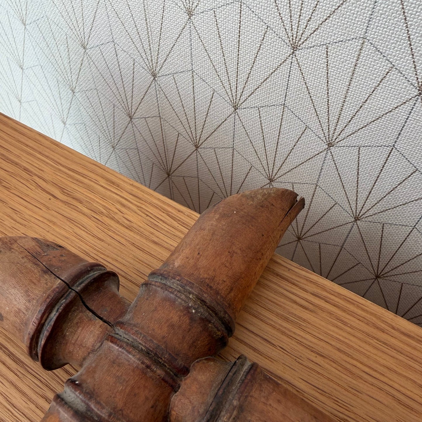 LARGE Vintage French wood faux bamboo  WALL-HANGING MIRROR 1112511