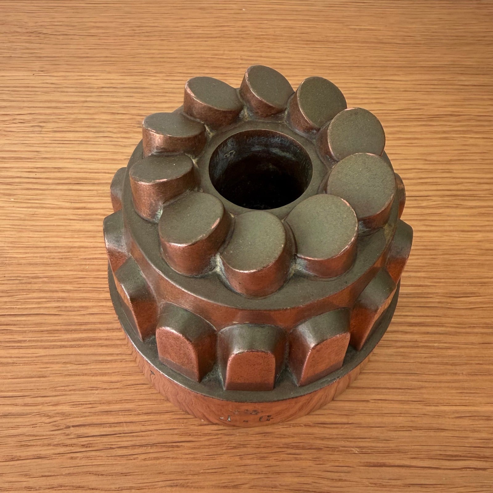 French Copper Bundt Mold Vintage Tin Lined Cake Pan 11" Fluted 07122310 Unbranded